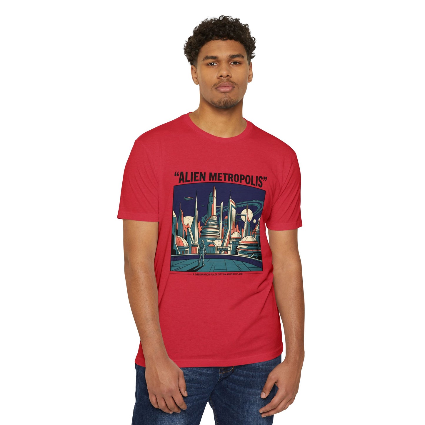 Alien Metropolis Retro Futuristic Sci‑Fi City T-Shirt