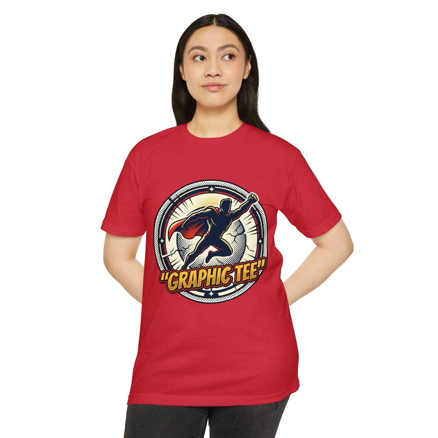 Retro Comic Superhero Cape Graphic Tee