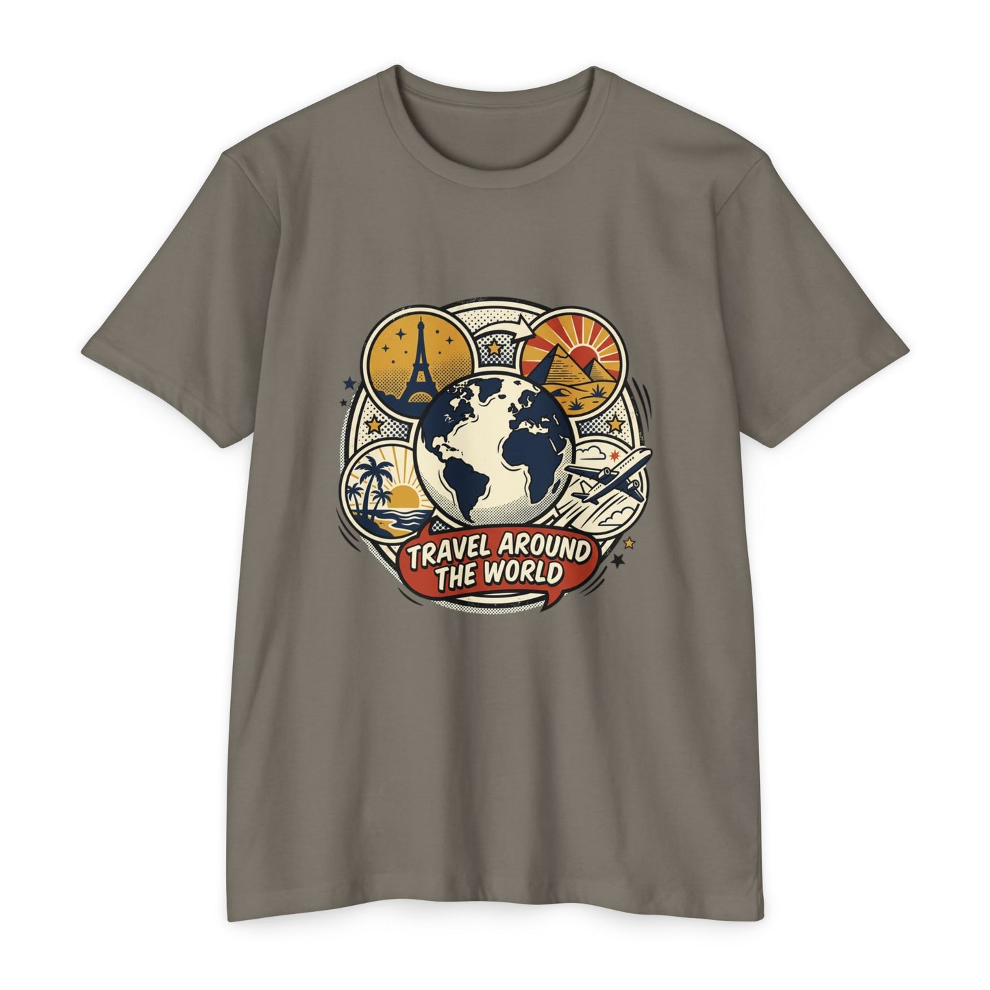 Vintage 'Travel Around The World' Globe Adventure T-Shirt