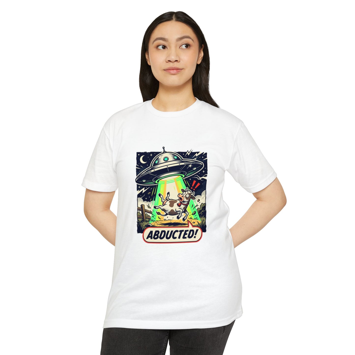 Abducted! Alien UFO Retro Sci‑Fi Graphic T-Shirt