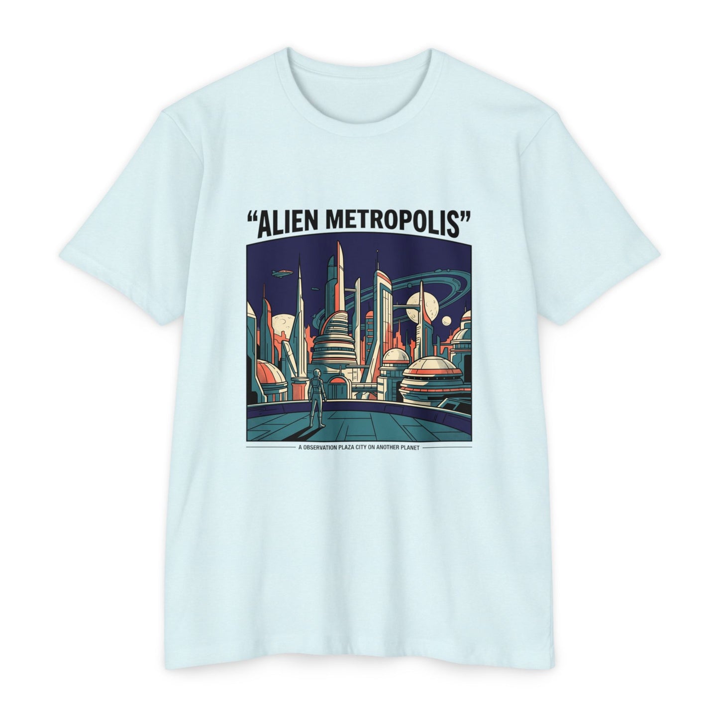 Alien Metropolis Retro Futuristic Sci‑Fi City T-Shirt