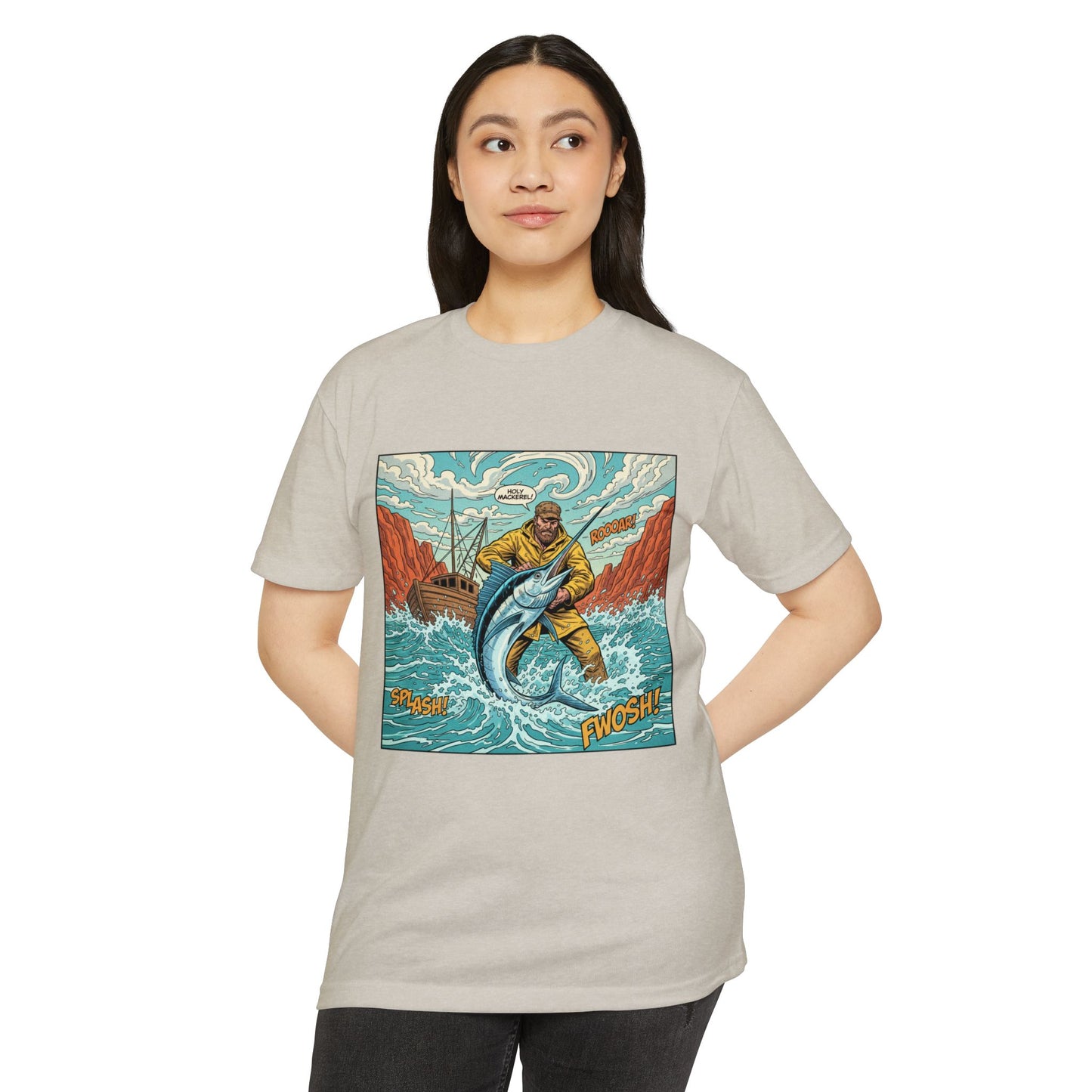 Retro Fisherman 'FWOSH' Fishing Graphic T-Shirt