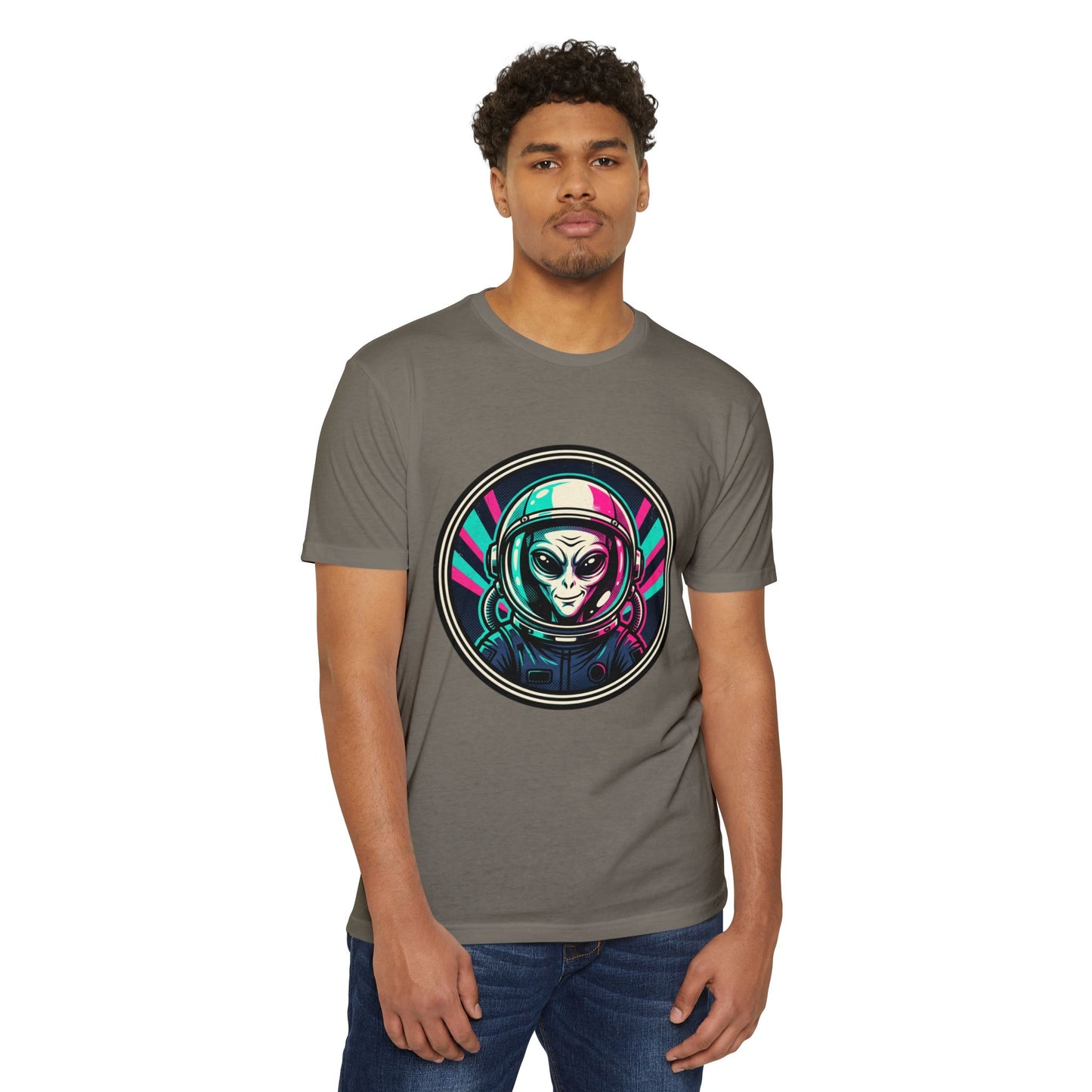 Alien Astronaut Neon Space Crew T‑Shirt