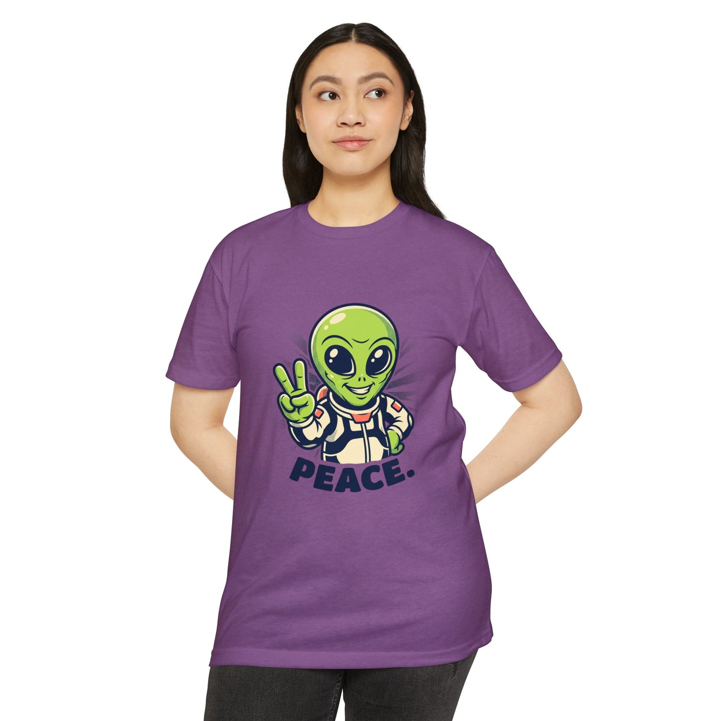 Alien Peace T-Shirt — Cute Green Astronaut Giving Peace Sign