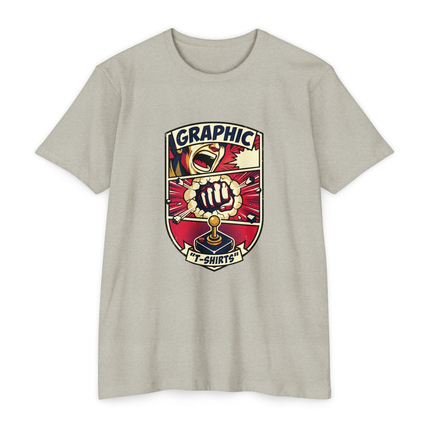 Vintage Gamer Logo T-Shirt — Fist & Joystick Retro Graphic Tee