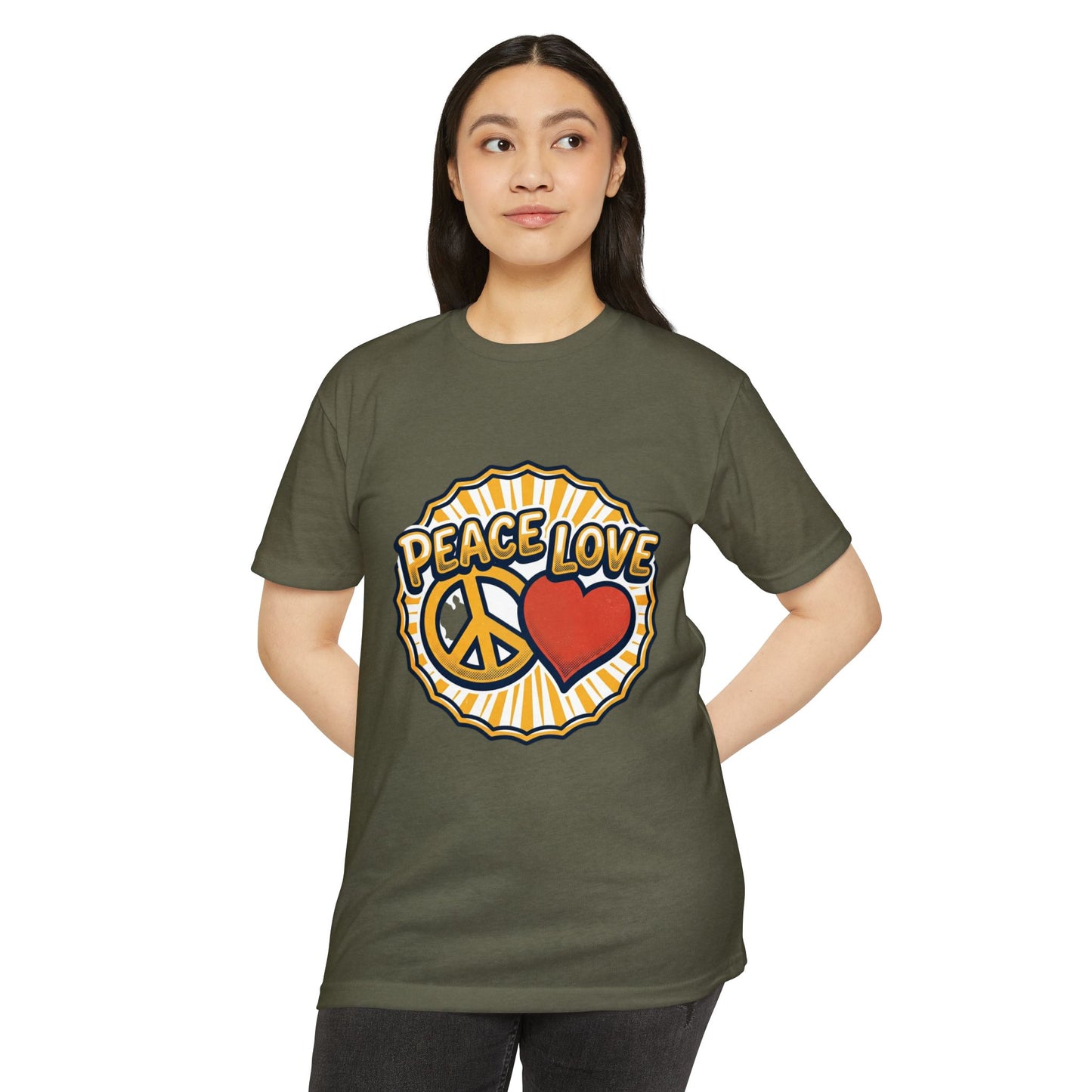 Peace Love Heart T-Shirt – Retro 70s Peace Sign Tee