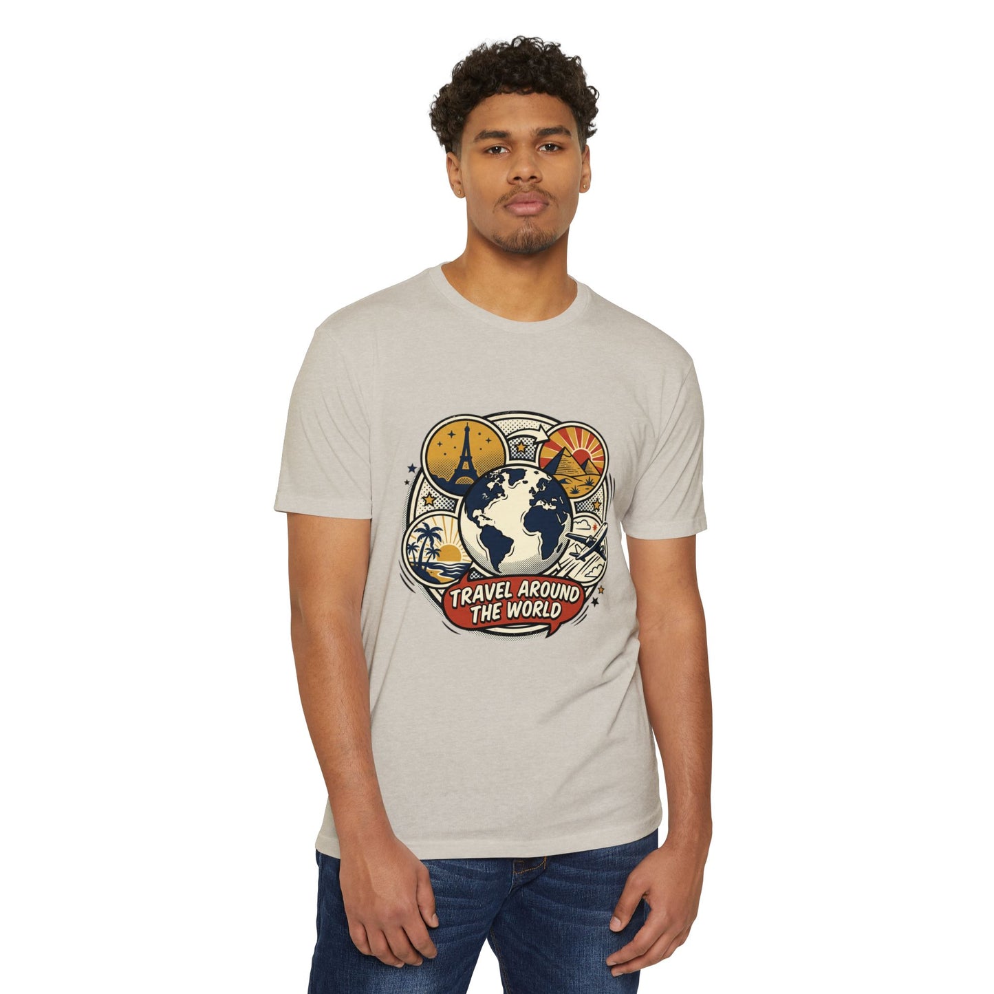 Vintage 'Travel Around The World' Globe Adventure T-Shirt