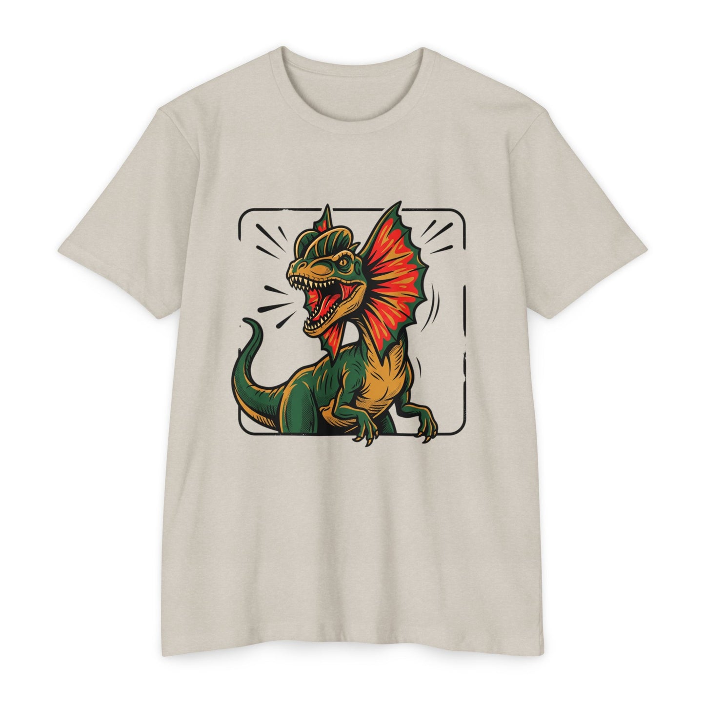 Frilled Lizard Dino Tee — Colorful Frill Graphic T-Shirt