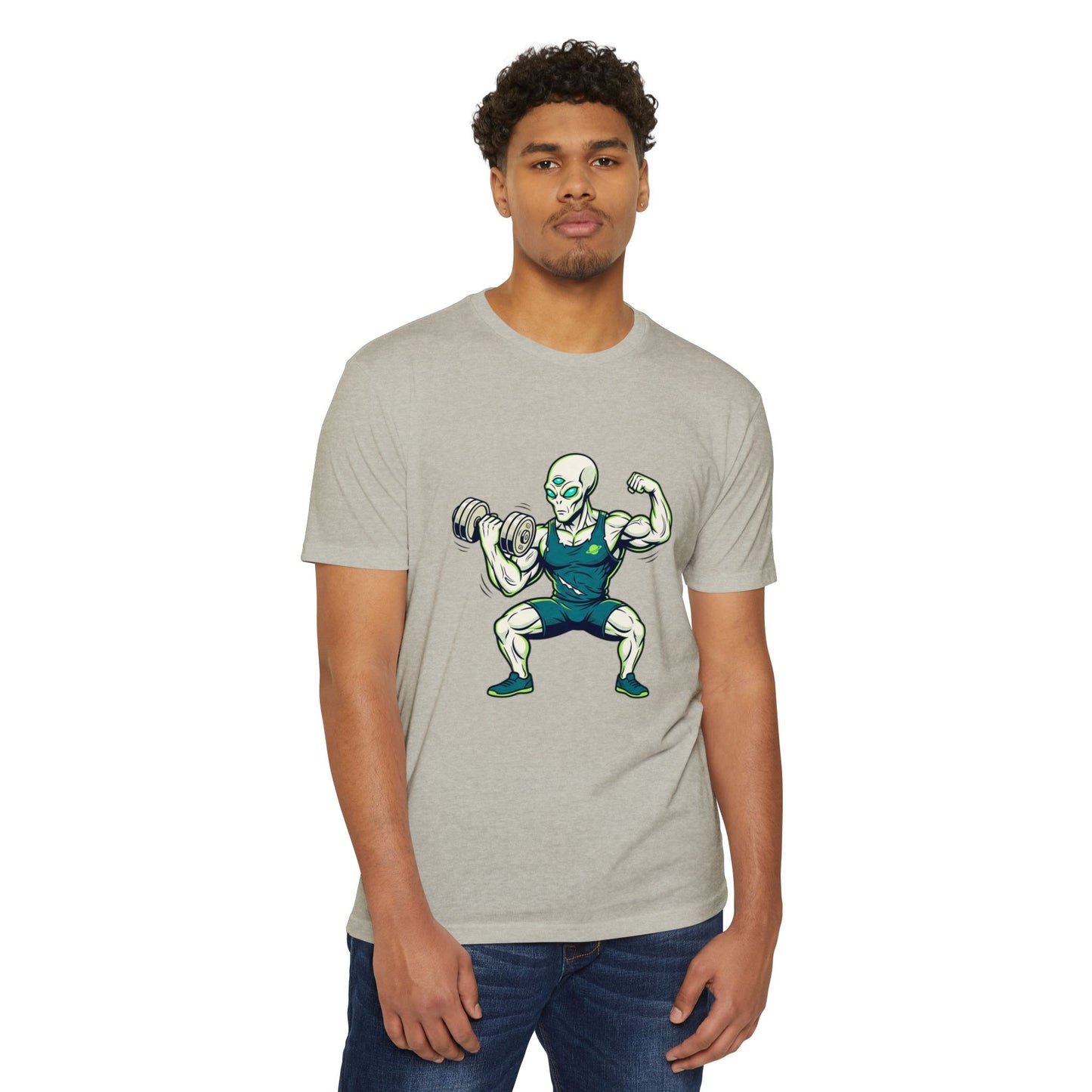 Alien Weightlifter Gym T-Shirt — Fitness Workout Tee