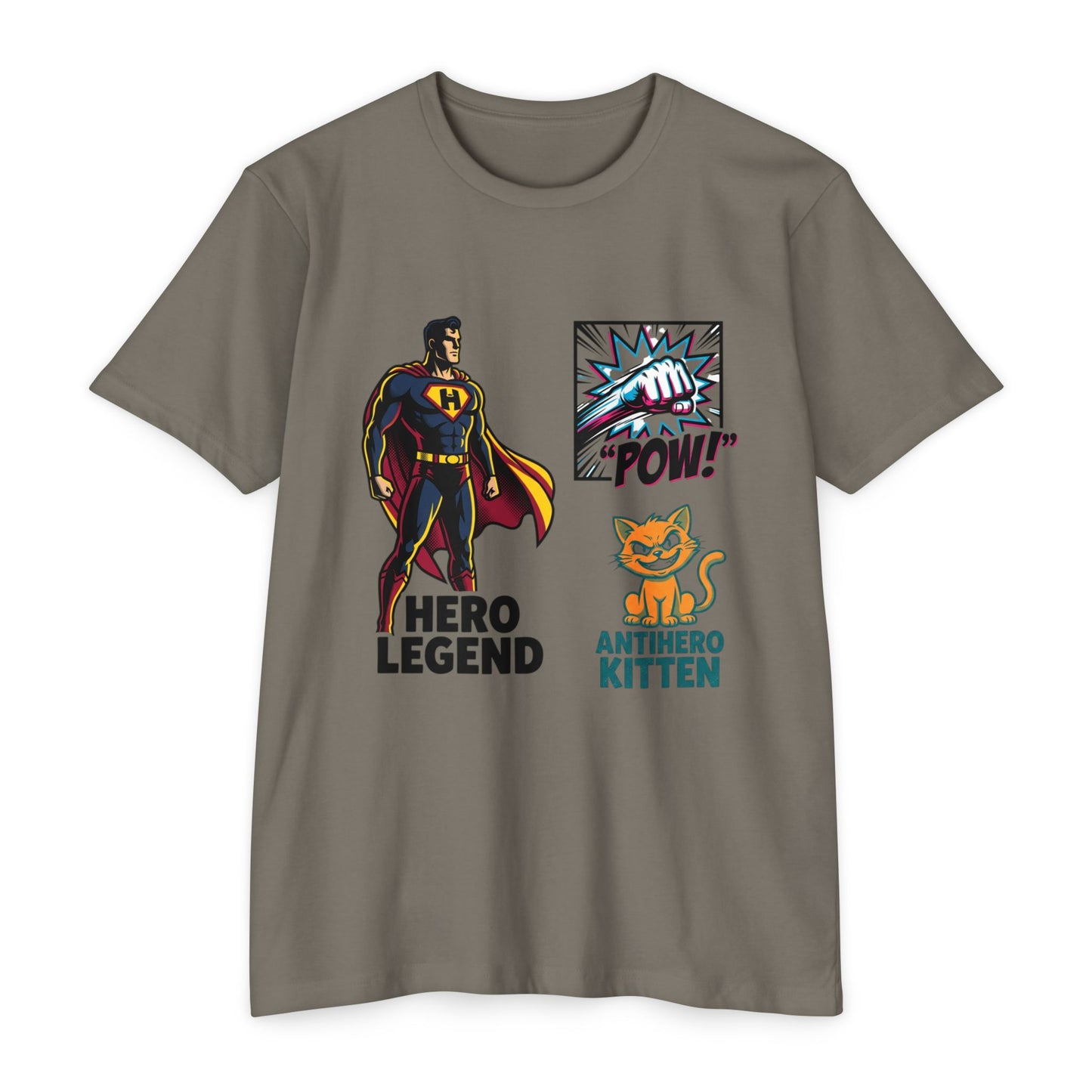 Hero Legend vs Antihero Kitten T-Shirt — Funny Comic Superhero Tee