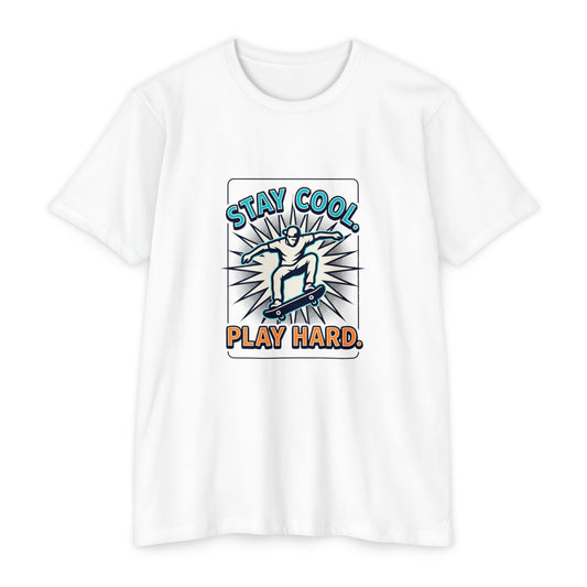 Stay Cool Play Hard Skateboard T-Shirt