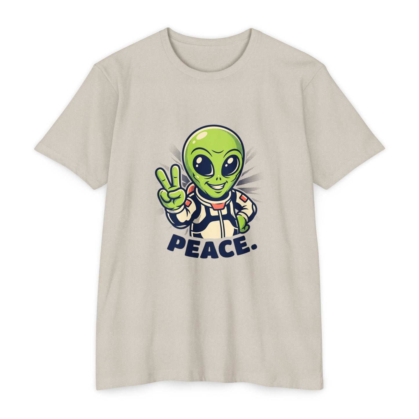 Alien Peace T-Shirt — Cute Green Astronaut Giving Peace Sign