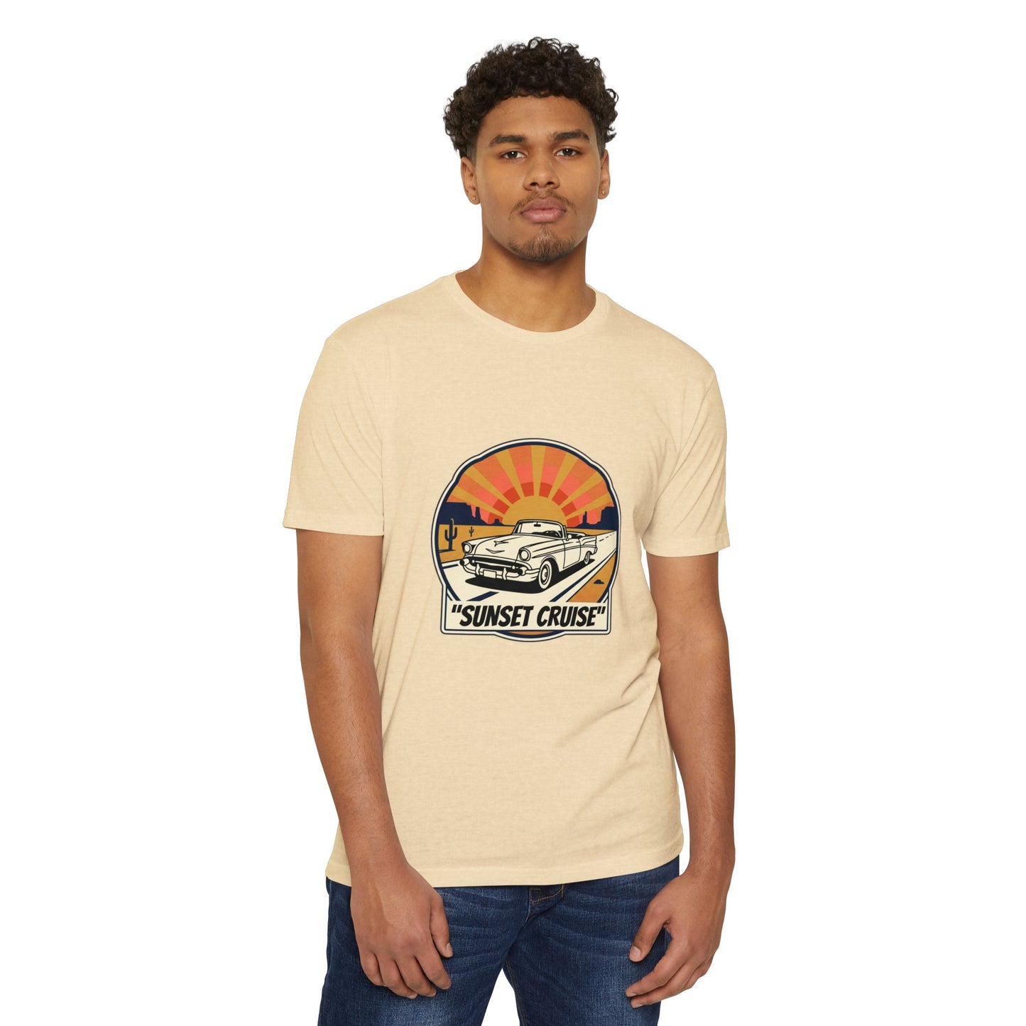 Sunset Cruise Vintage Car T-Shirt