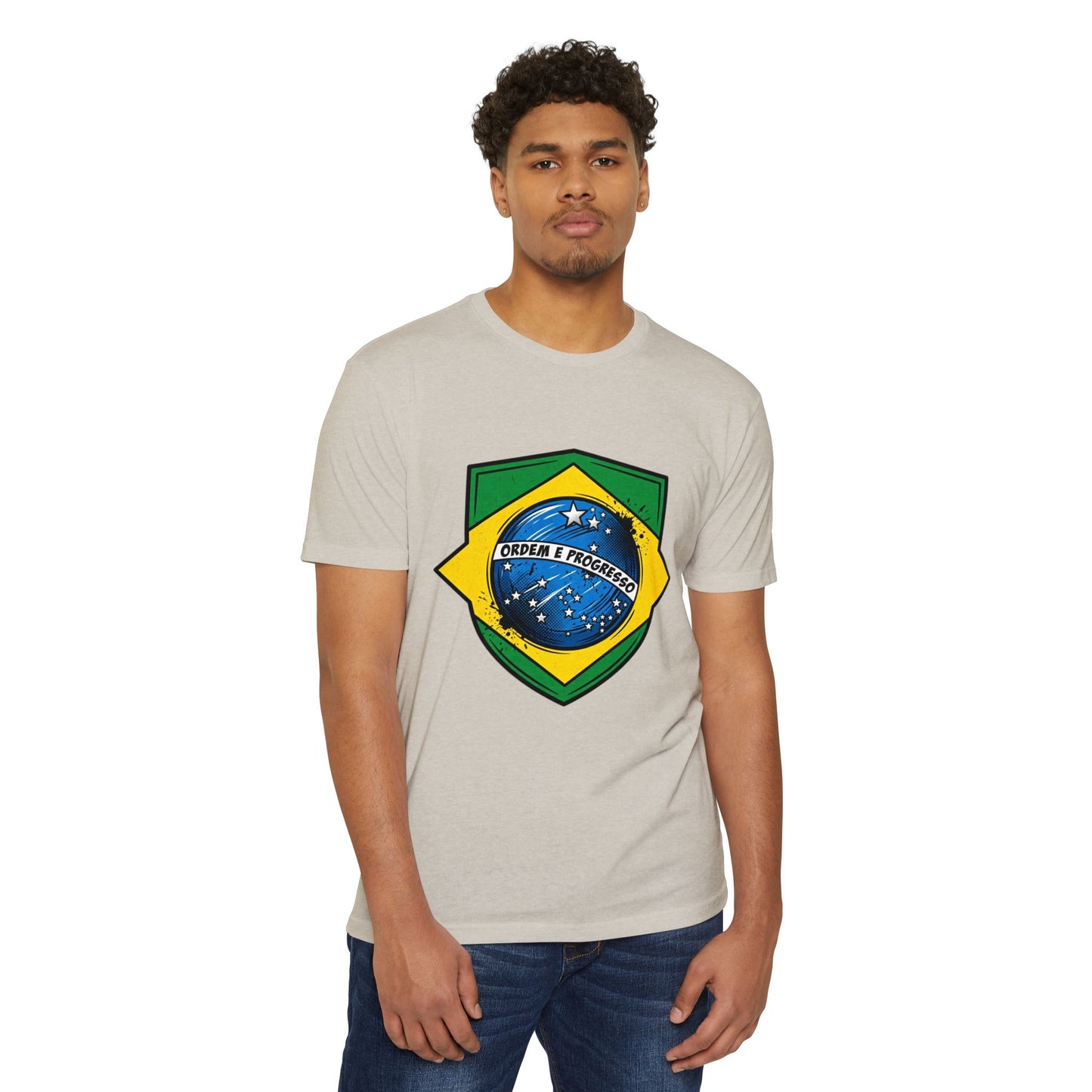 Brazil Flag Crest T-Shirt — Brazilian Soccer/Patriot Pride Tee