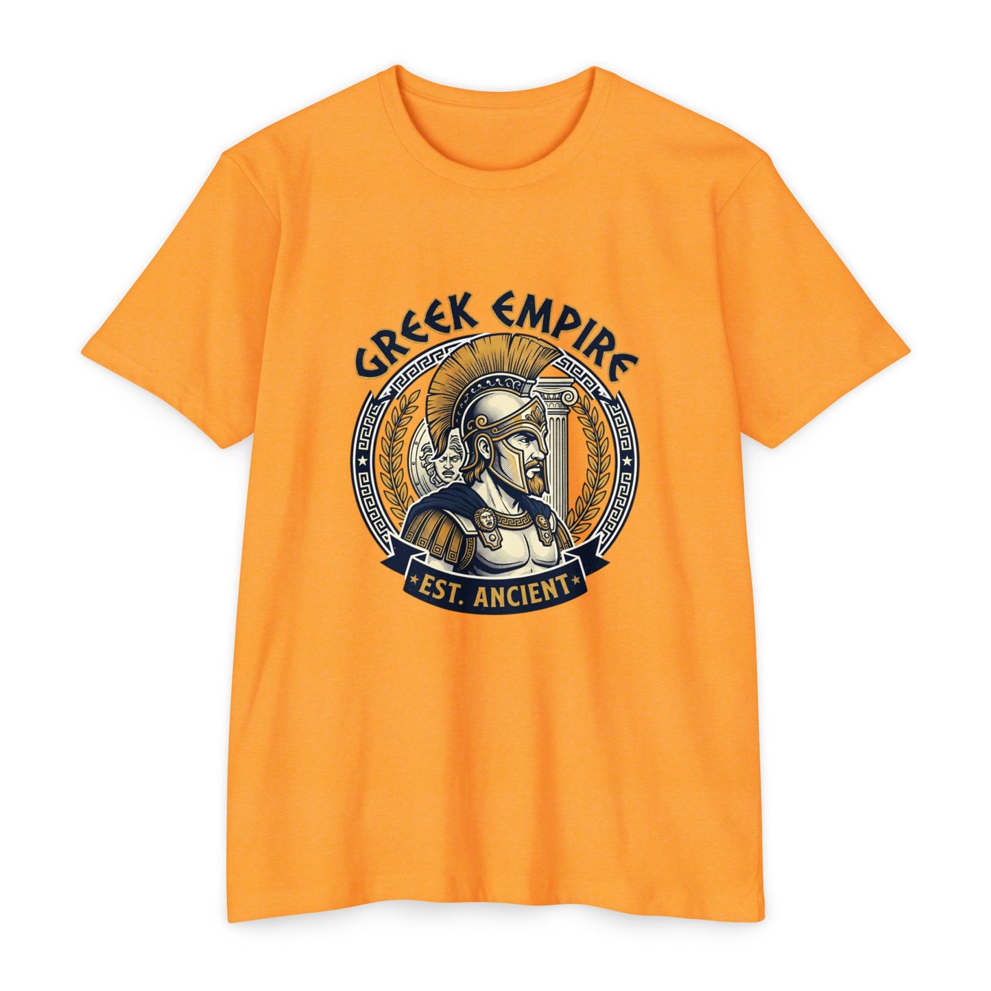Greek Empire T-Shirt – 'Est. Ancient' Spartan Helmet Graphic