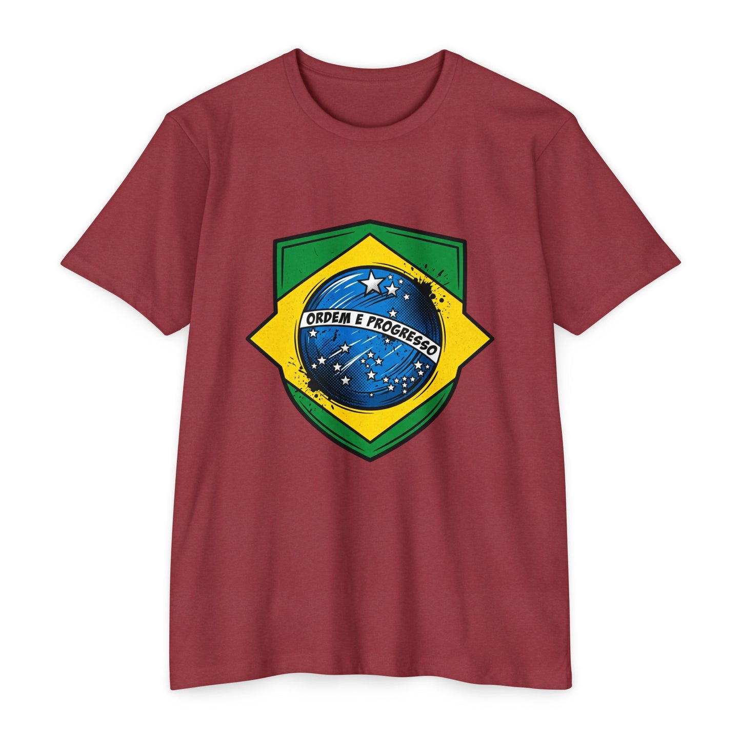 Brazil Flag Crest T-Shirt — Brazilian Soccer/Patriot Pride Tee