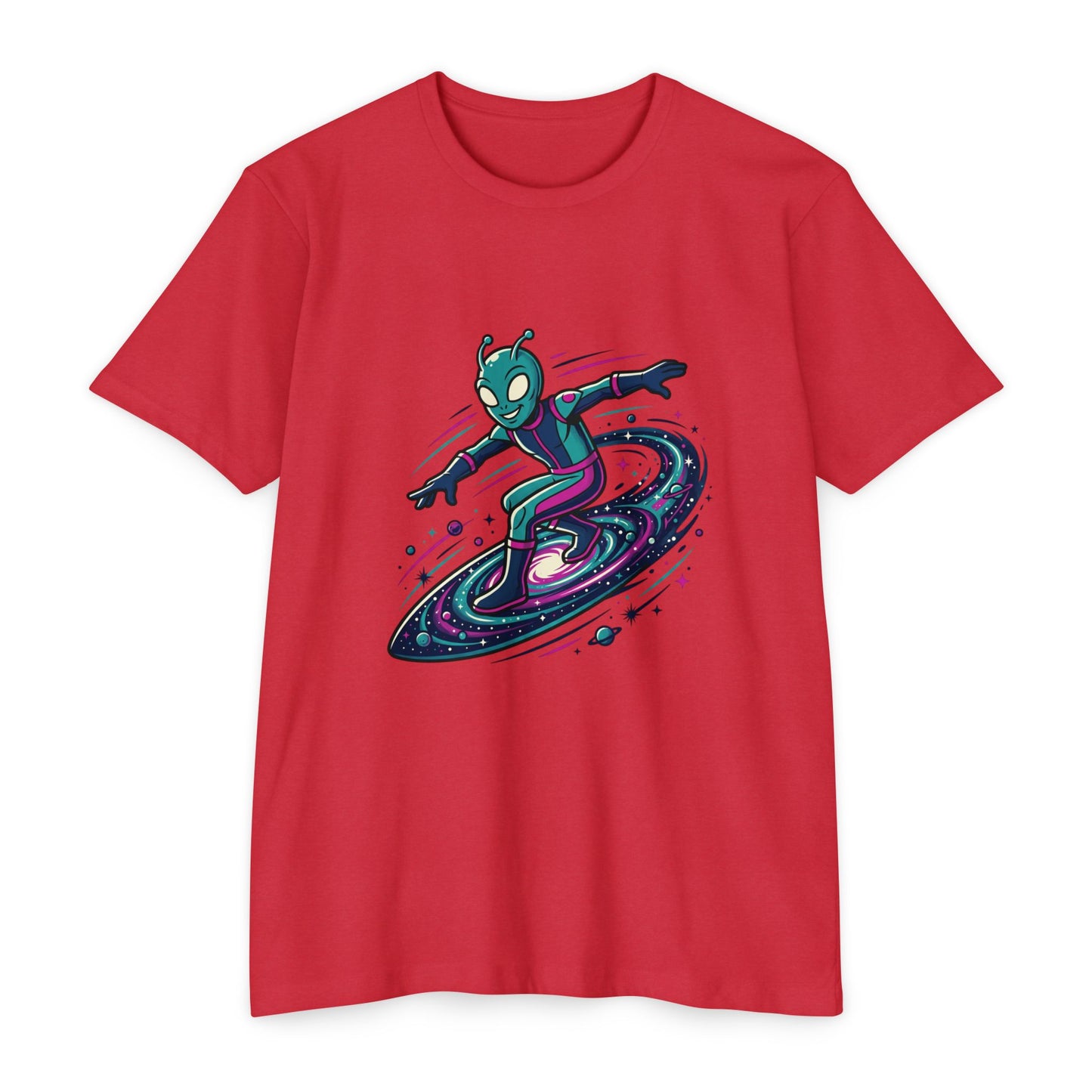 Alien Surfer Retro Space Skate T-Shirt