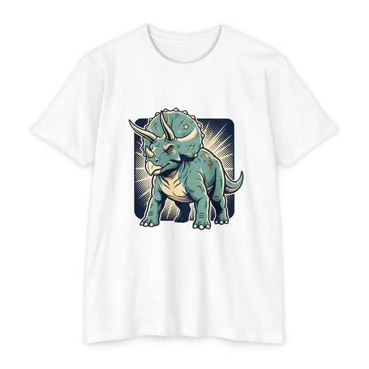Retro Triceratops Graphic T-Shirt — Vintage Dino Illustration Tee