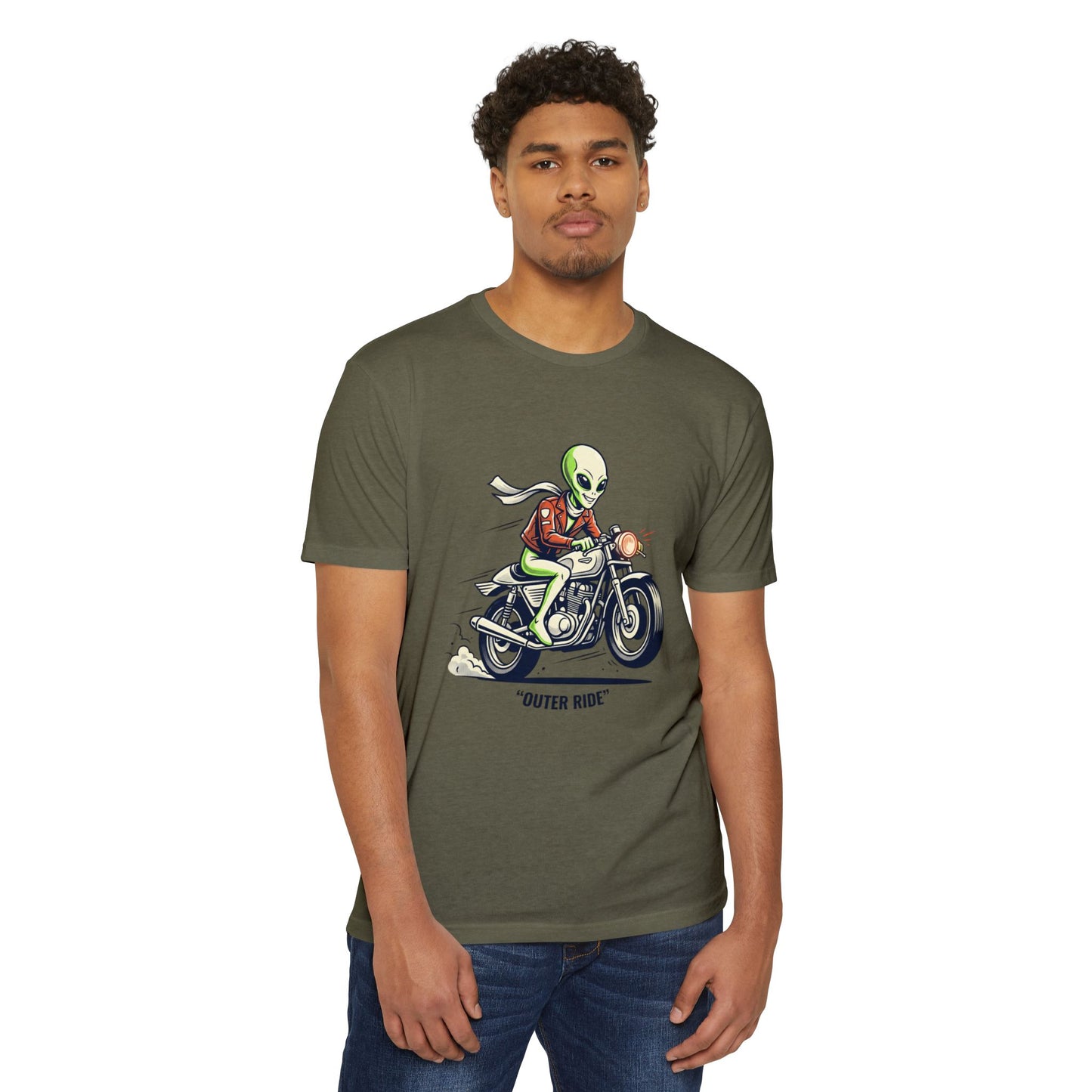 Alien Motorcyclist "Outer Ride" T-Shirt