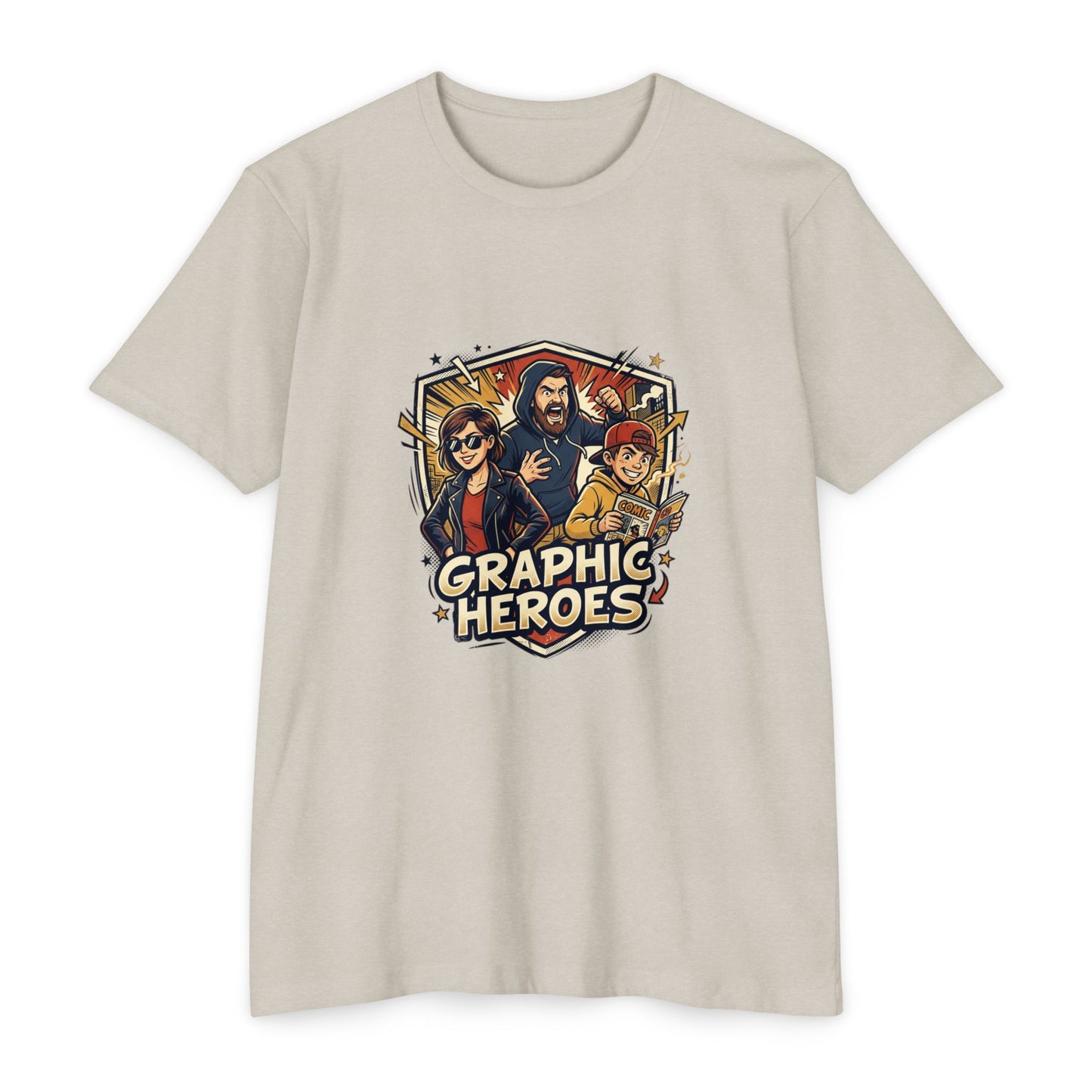 Retro Comic Heroes T-Shirt — Graphic Crew Tee