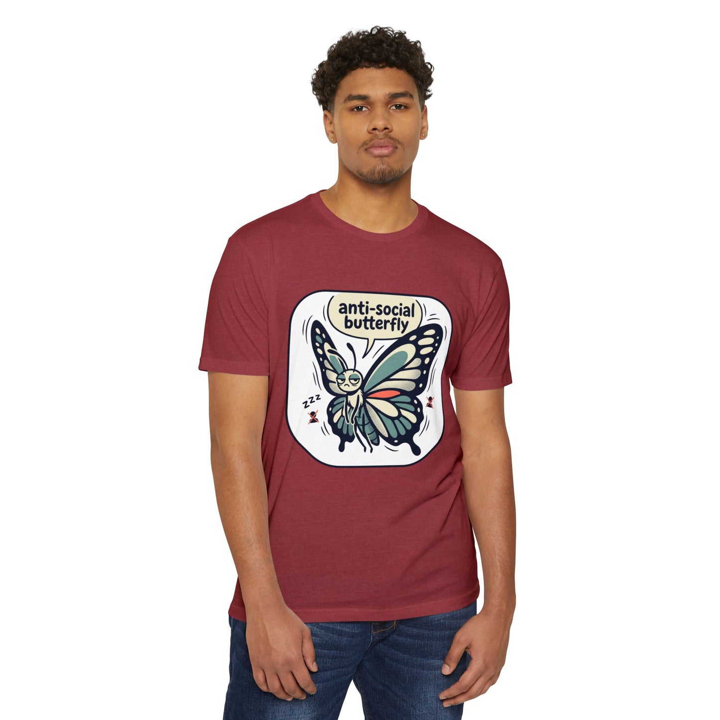Anti-Social Butterfly T-Shirt — Cute Lazy Butterfly Graphic Tee