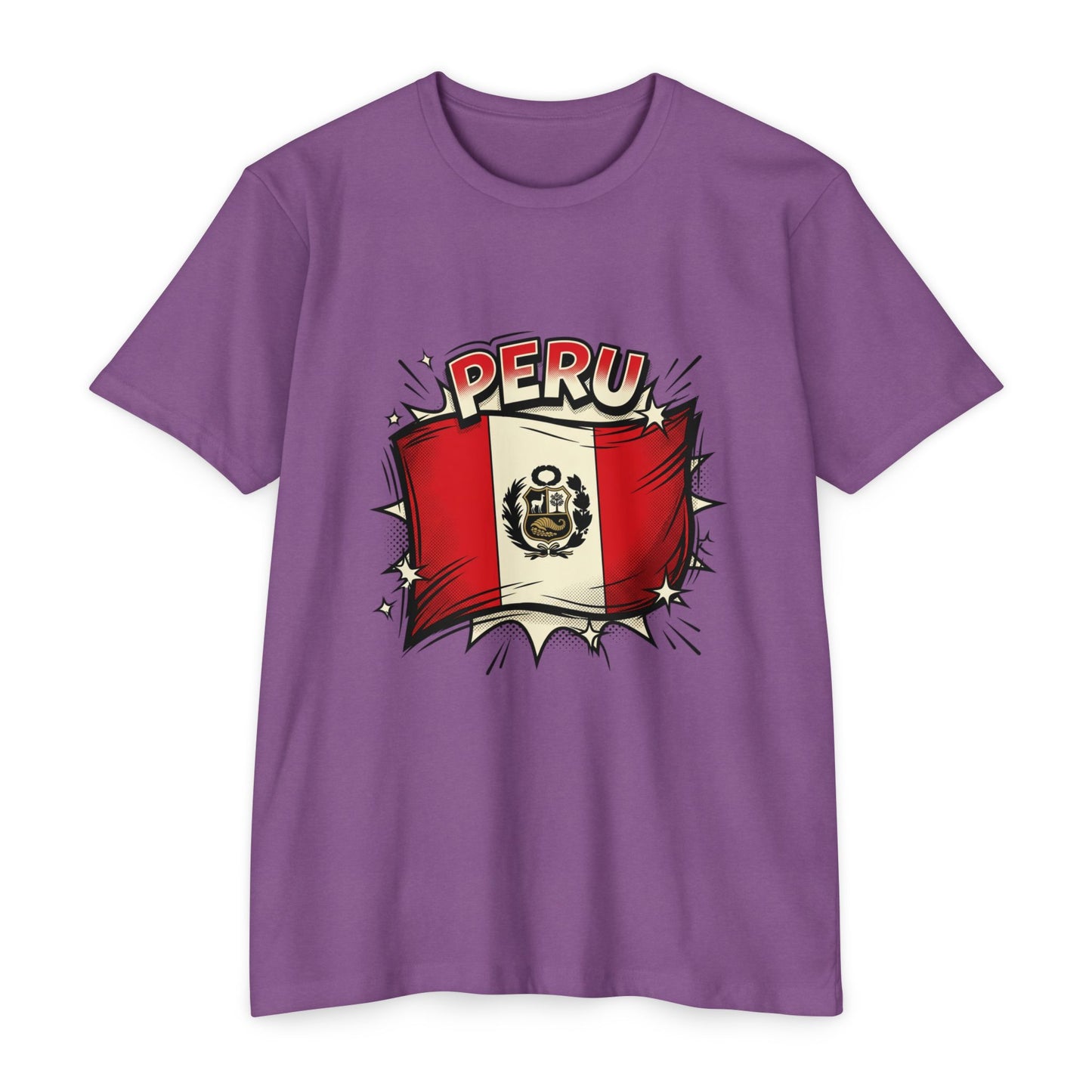 Peru Flag Retro Crest T-Shirt