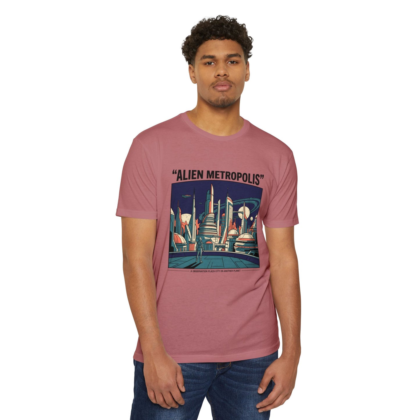 Alien Metropolis Retro Futuristic Sci‑Fi City T-Shirt