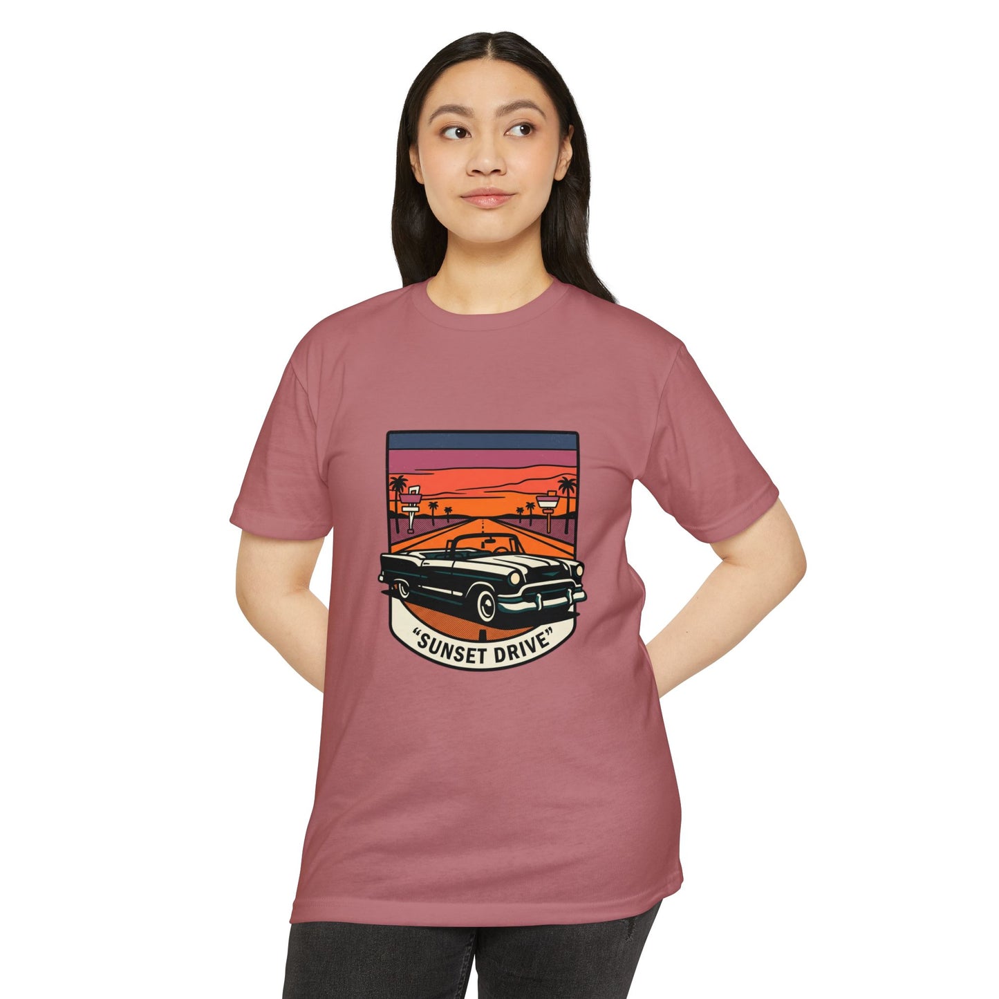 Sunset Drive Vintage Car T-Shirt