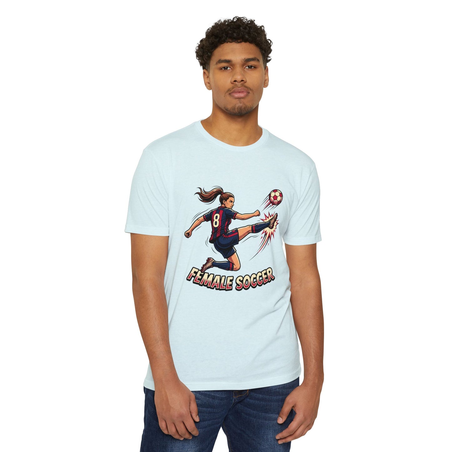 Female Soccer Player Graphic T-Shirt – Women’s Soccer Tee