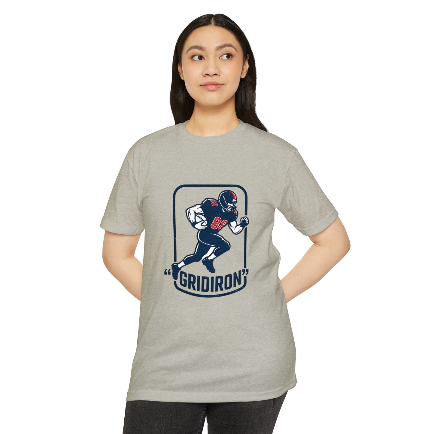 Gridiron Football Player T-Shirt — Retro Helmet Design