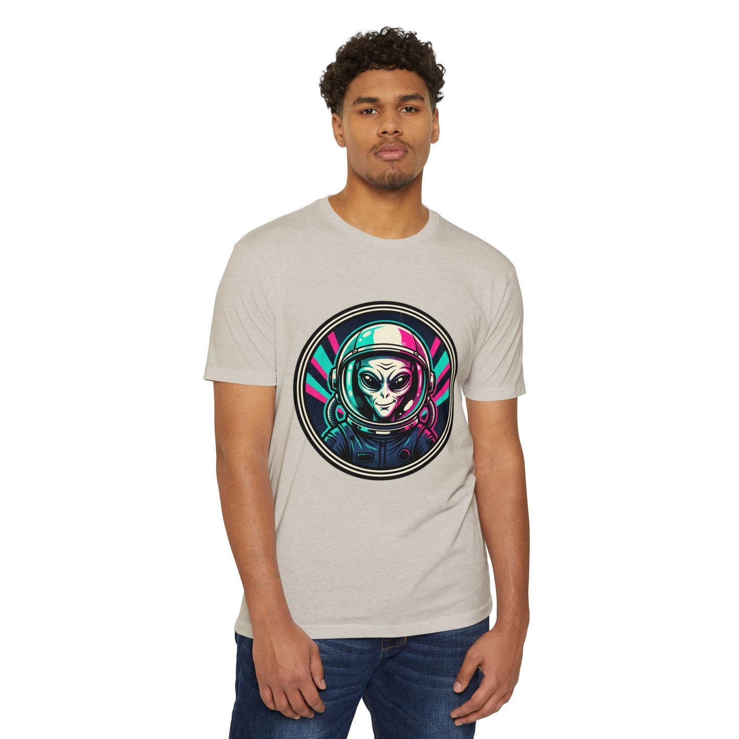 Alien Astronaut Neon Space Crew T‑Shirt
