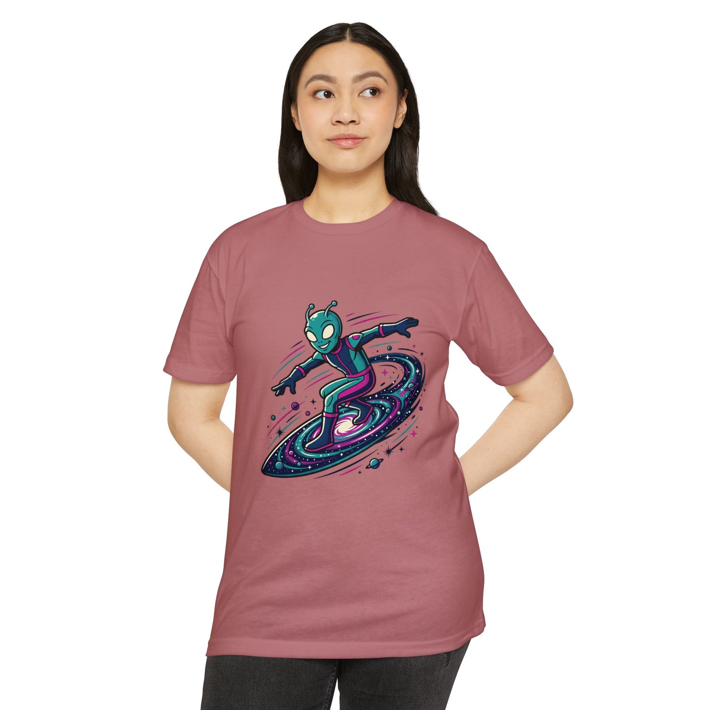 Alien Surfer Retro Space Skate T-Shirt