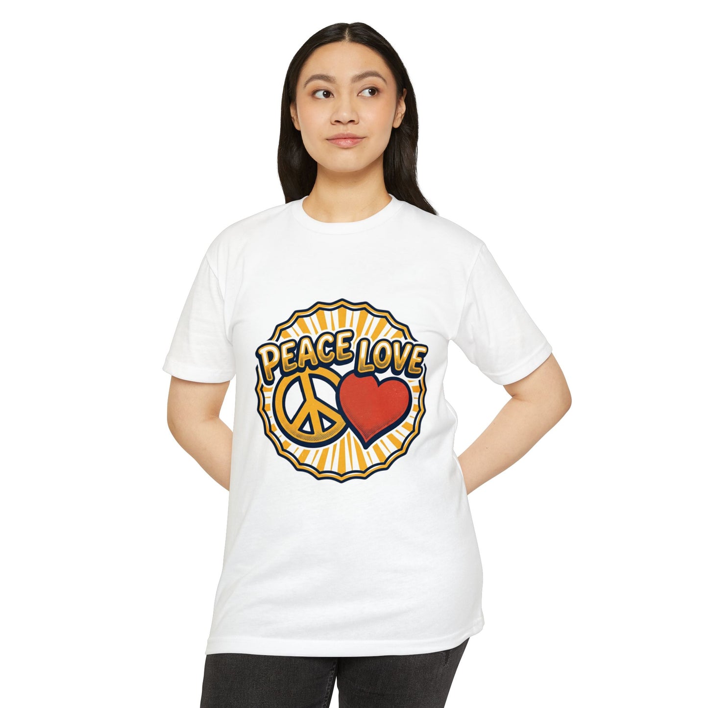 Peace Love Heart T-Shirt – Retro 70s Peace Sign Tee