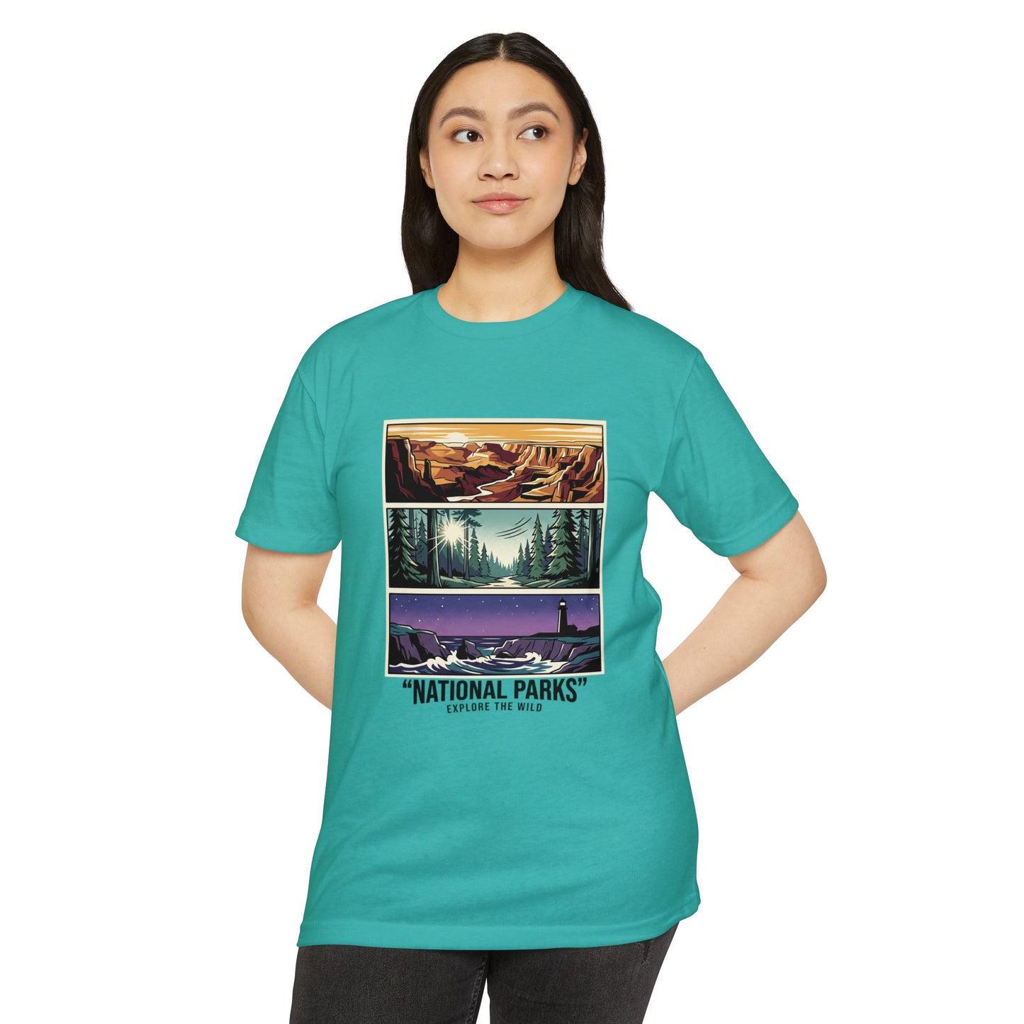 National Parks Scenic Panels T-Shirt — Explore the Wild Graphic Tee