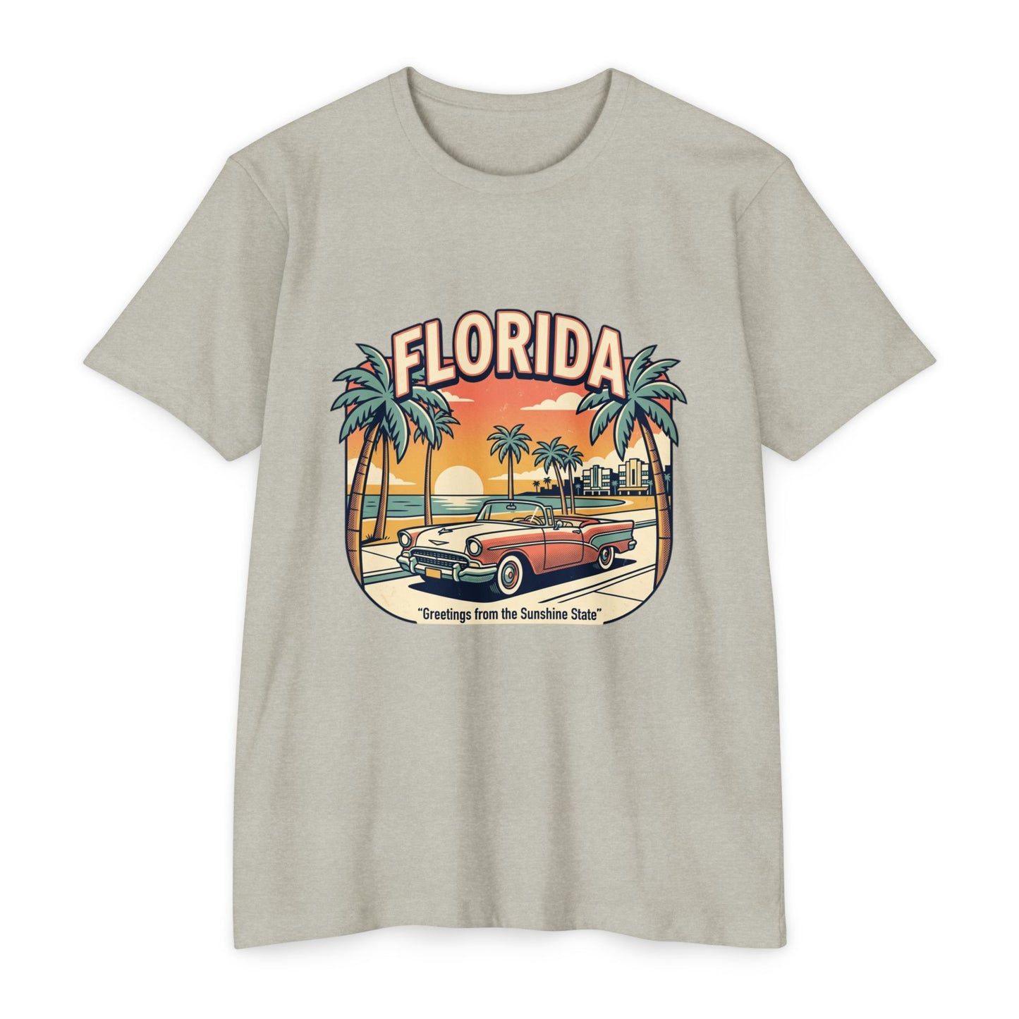 Florida Vintage Sunset T-Shirt — "Greetings from the Sunshine State"