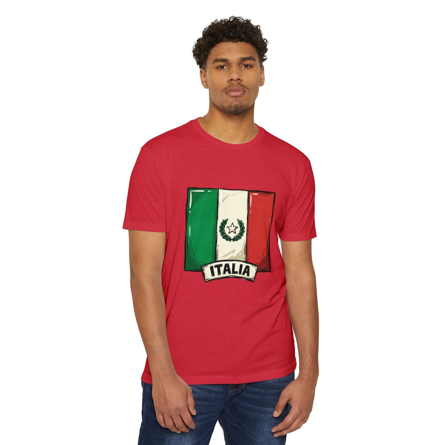 Italian Flag Vintage Crest T-Shirt — Italia Graphic Tee