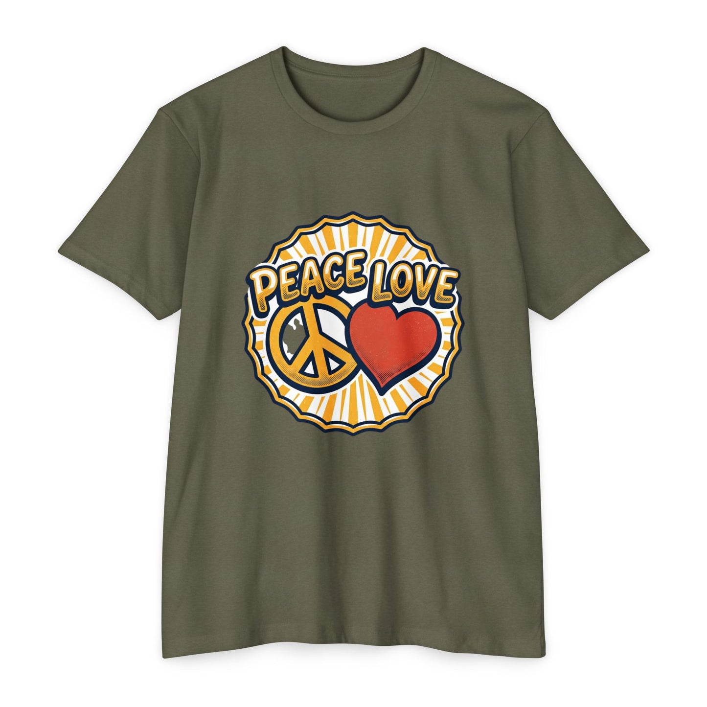 Peace Love Heart T-Shirt – Retro 70s Peace Sign Tee