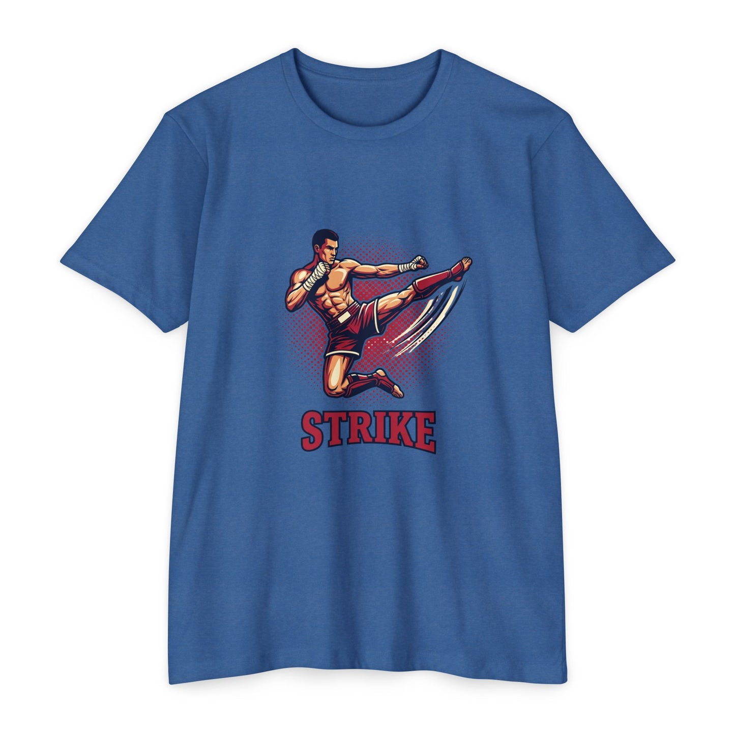 Camiseta de Chute de Artes Marciais — Camiseta Gráfica Retrô 'STRIKE' de Lutador