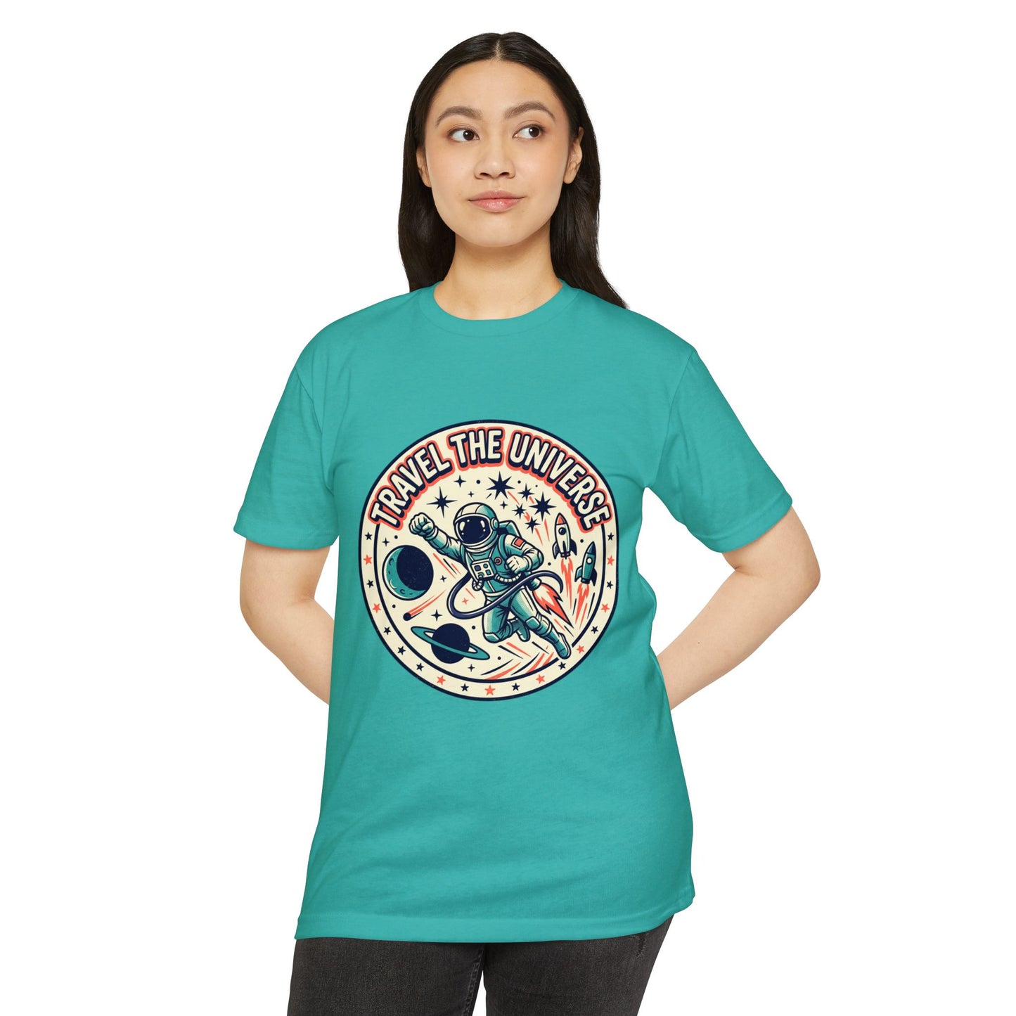 Travel the Universe Astronaut Retro Space T-Shirt
