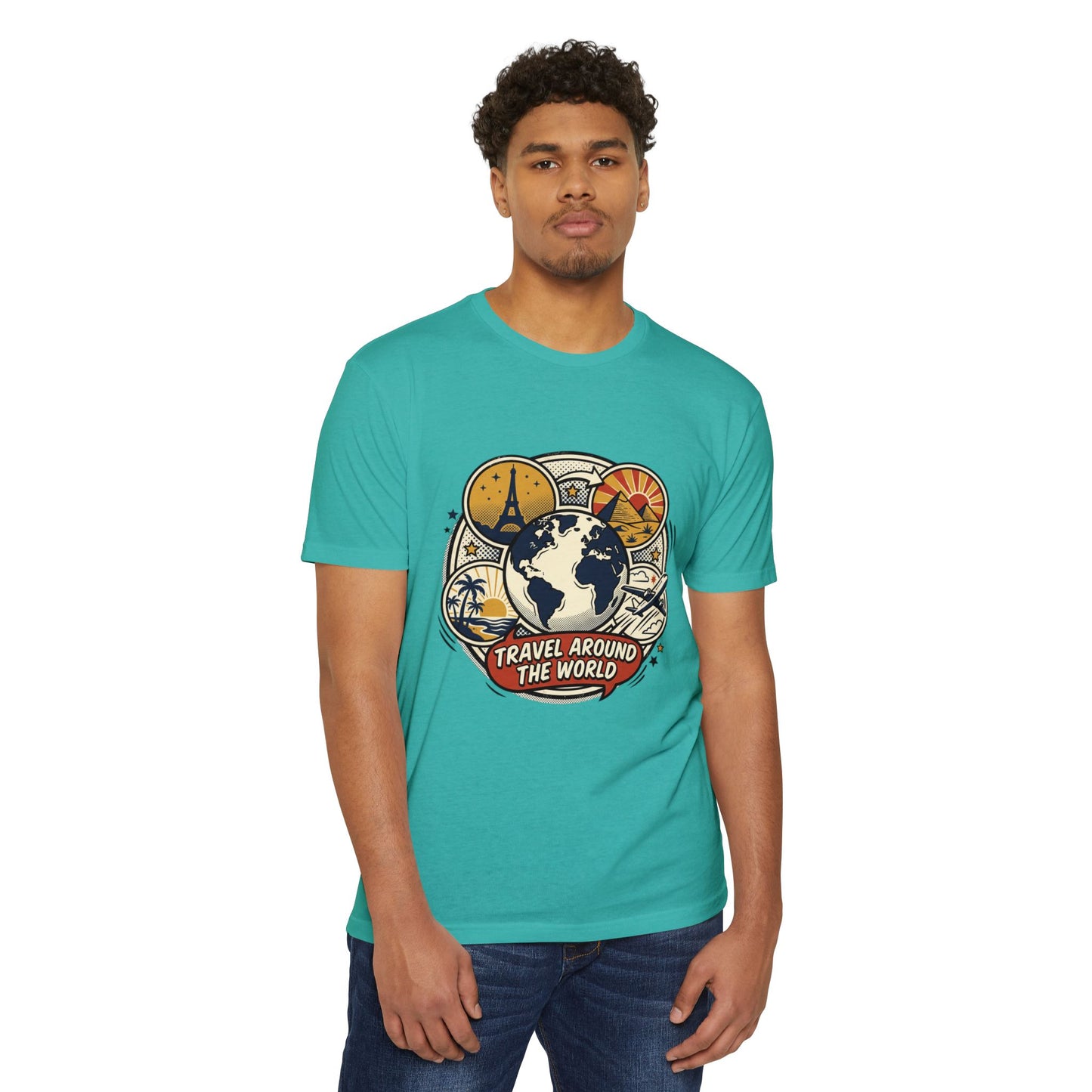 Vintage 'Travel Around The World' Globe Adventure T-Shirt