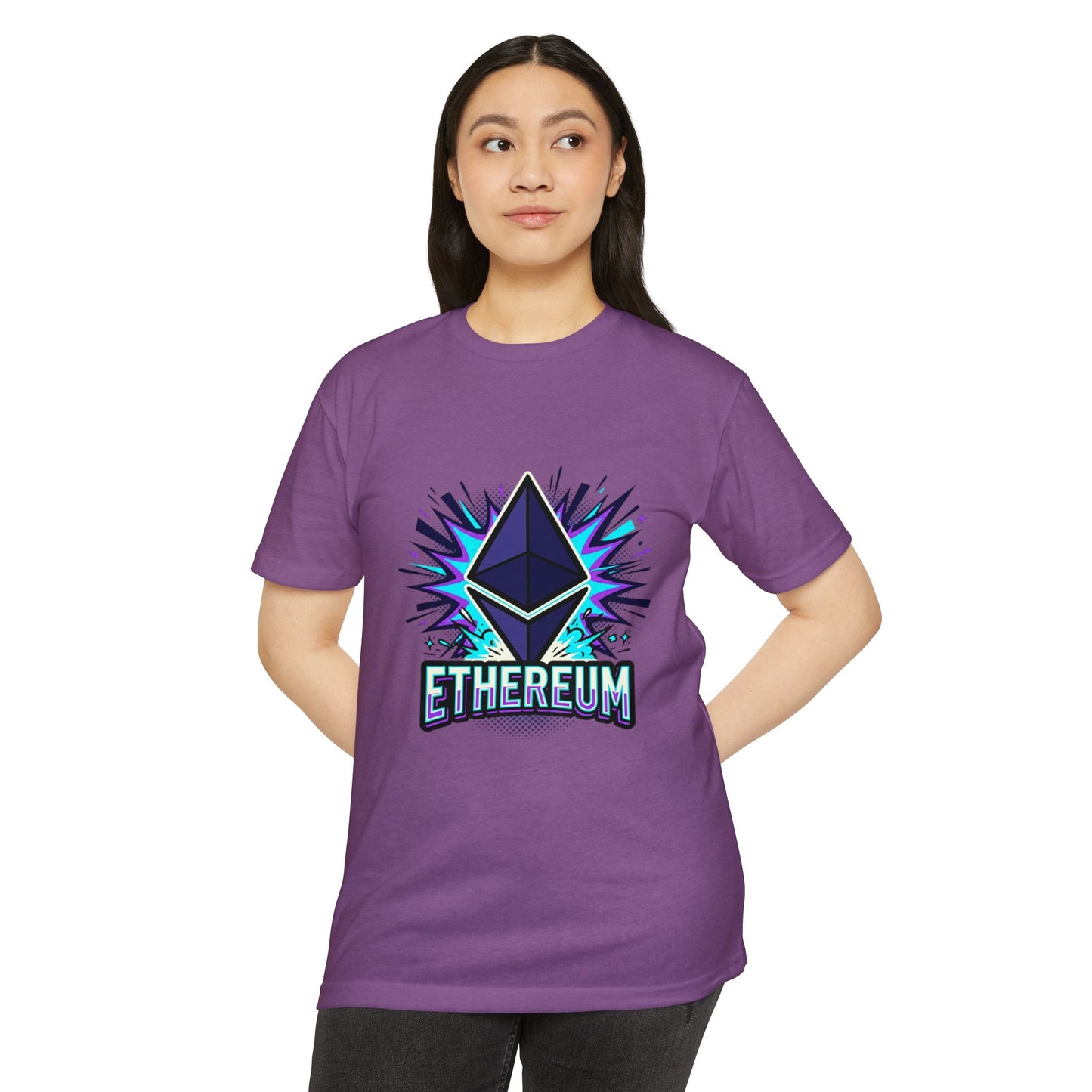 Ethereum Crypto Logo T-Shirt — Retro Neon Blockchain Tee
