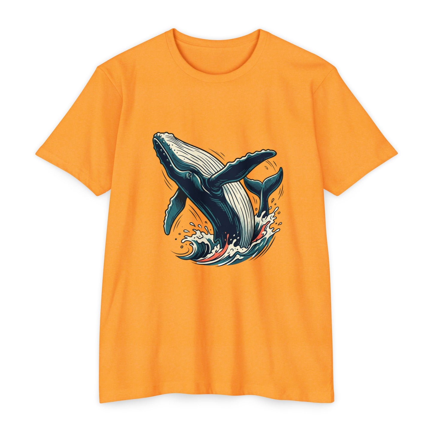 Whale Wave Graphic T-Shirt — Ocean Humpback Illustration Tee