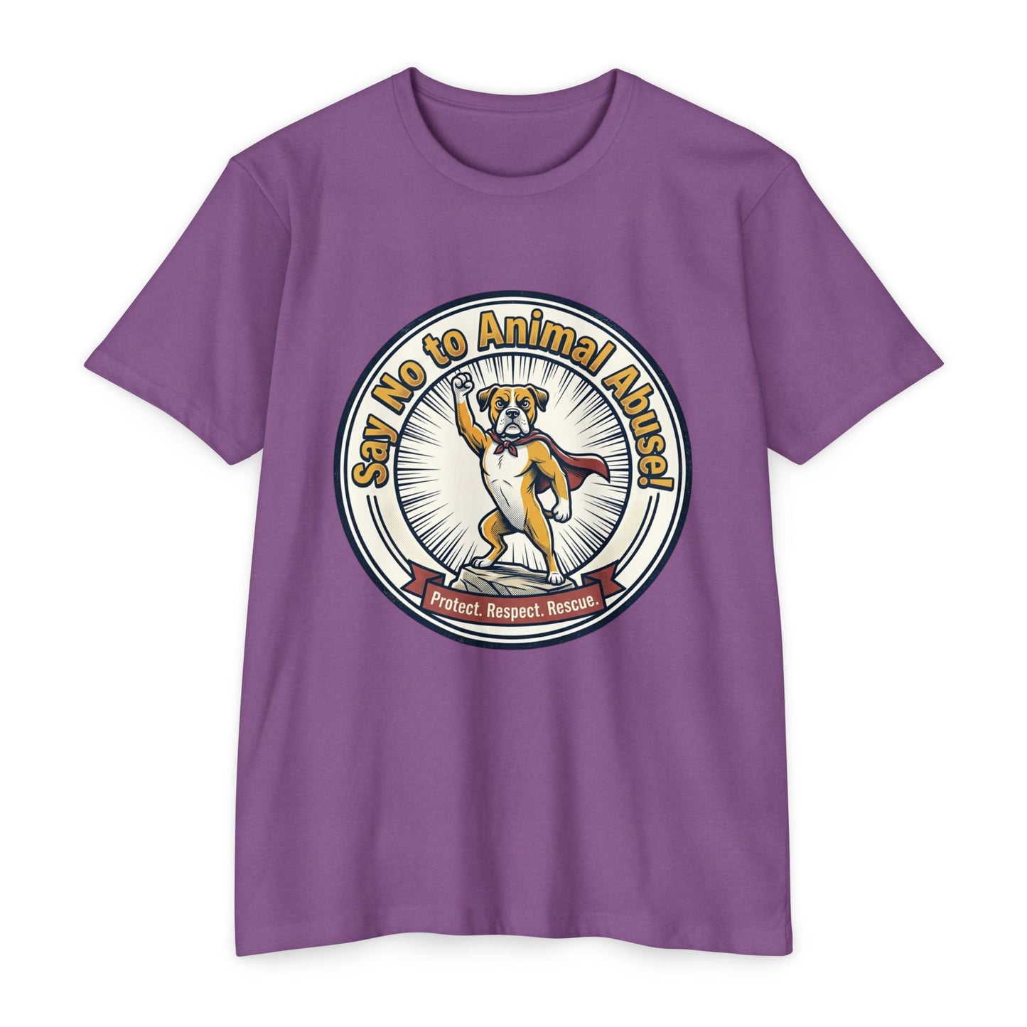 Say No to Animal Abuse T-Shirt – Protect, Respect, Rescue Animal Rights Tee