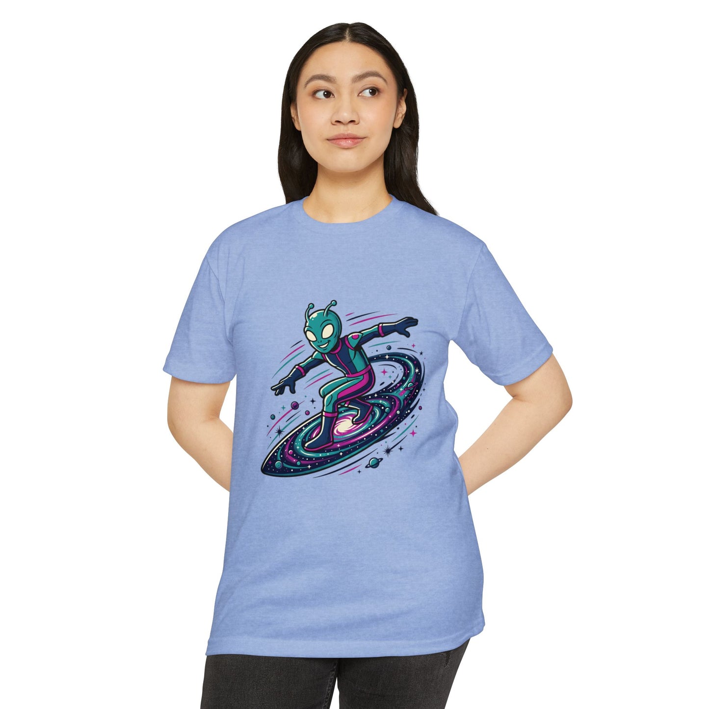 Alien Surfer Retro Space Skate T-Shirt