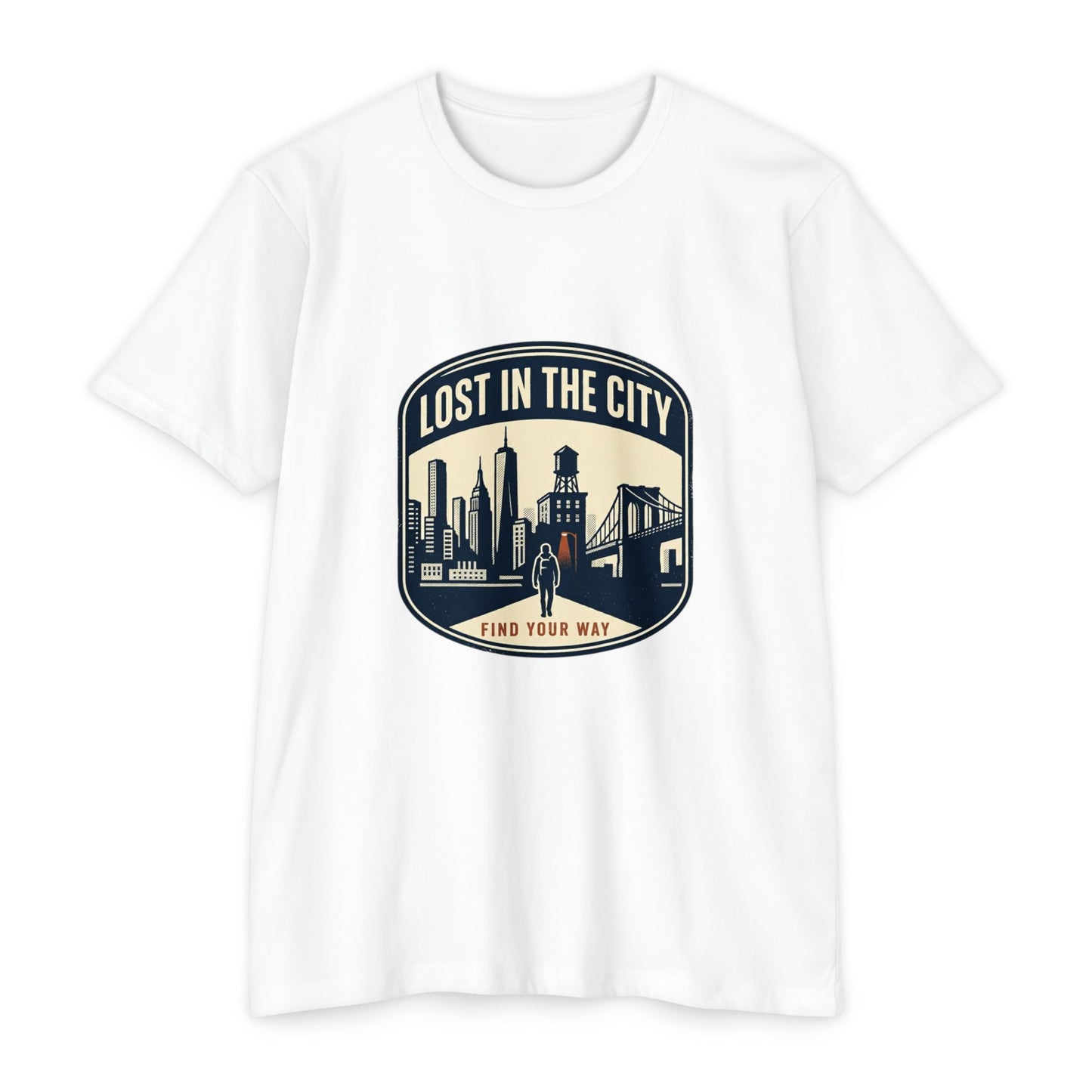 Find Your Way Vintage Urban Skyline T-Shirt
