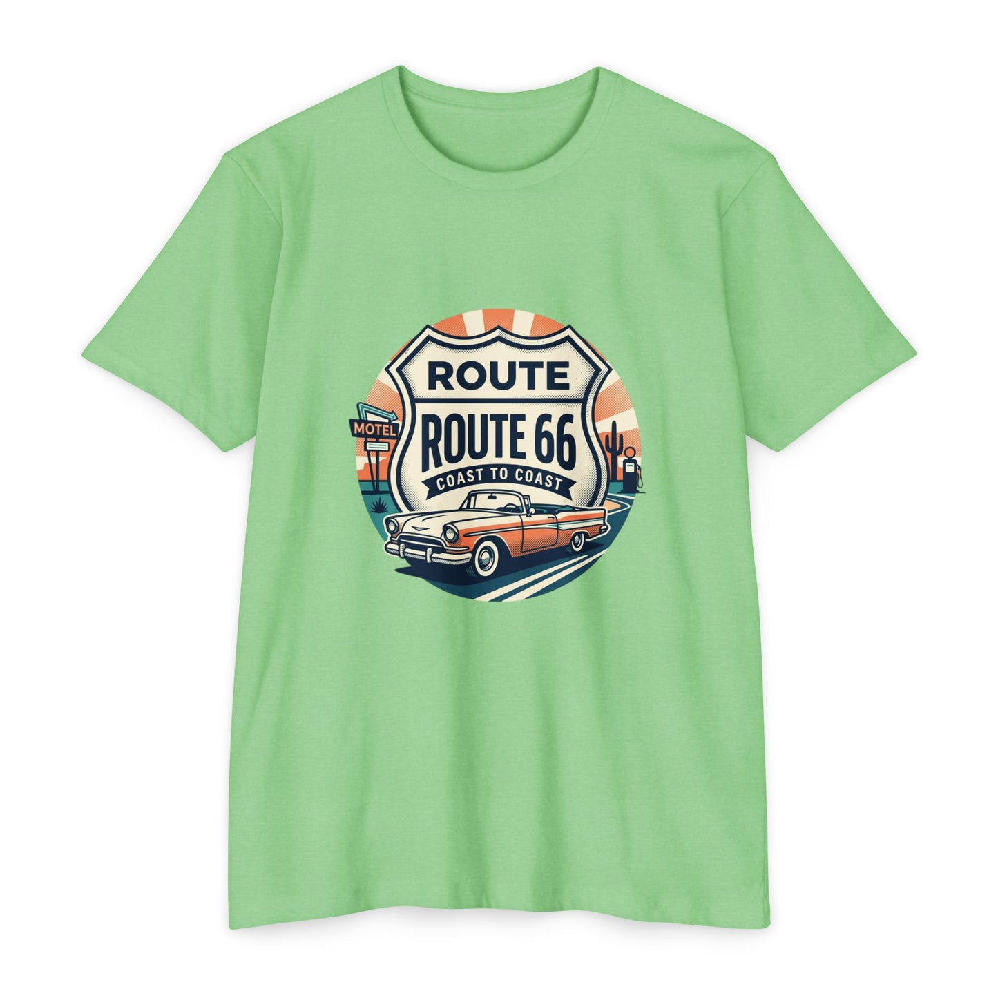 Route 66 Vintage Car T-Shirt — Classic Road Trip Retro Tee