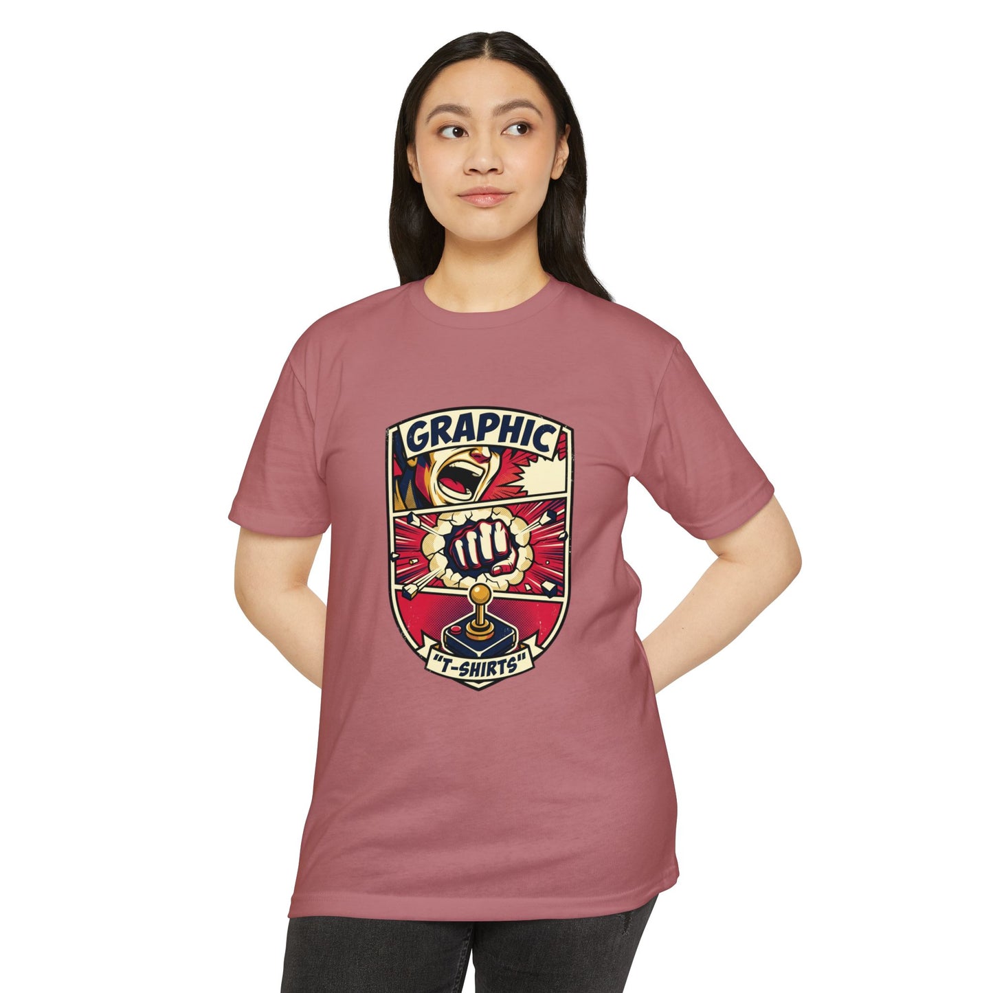 Vintage Gamer Logo T-Shirt — Fist & Joystick Retro Graphic Tee