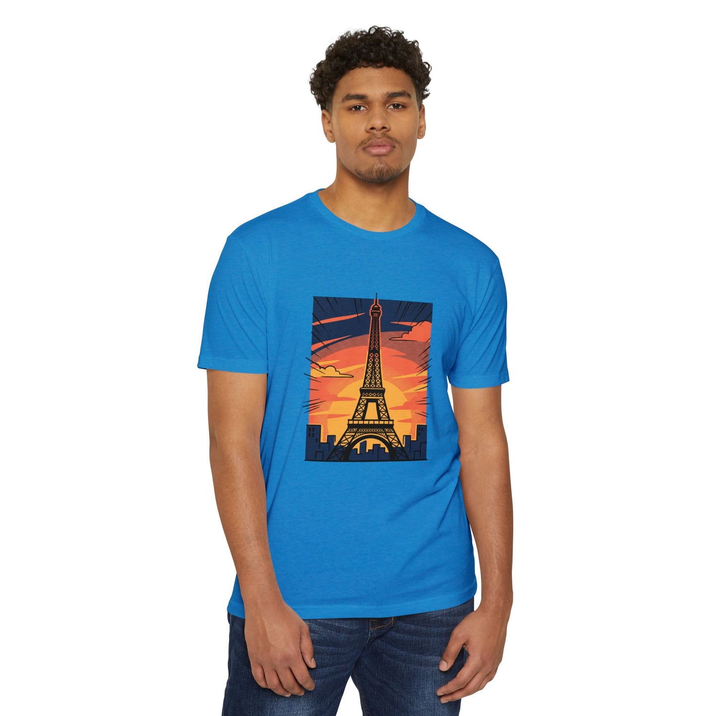 Vintage Paris Eiffel Tower Sunset T‑Shirt