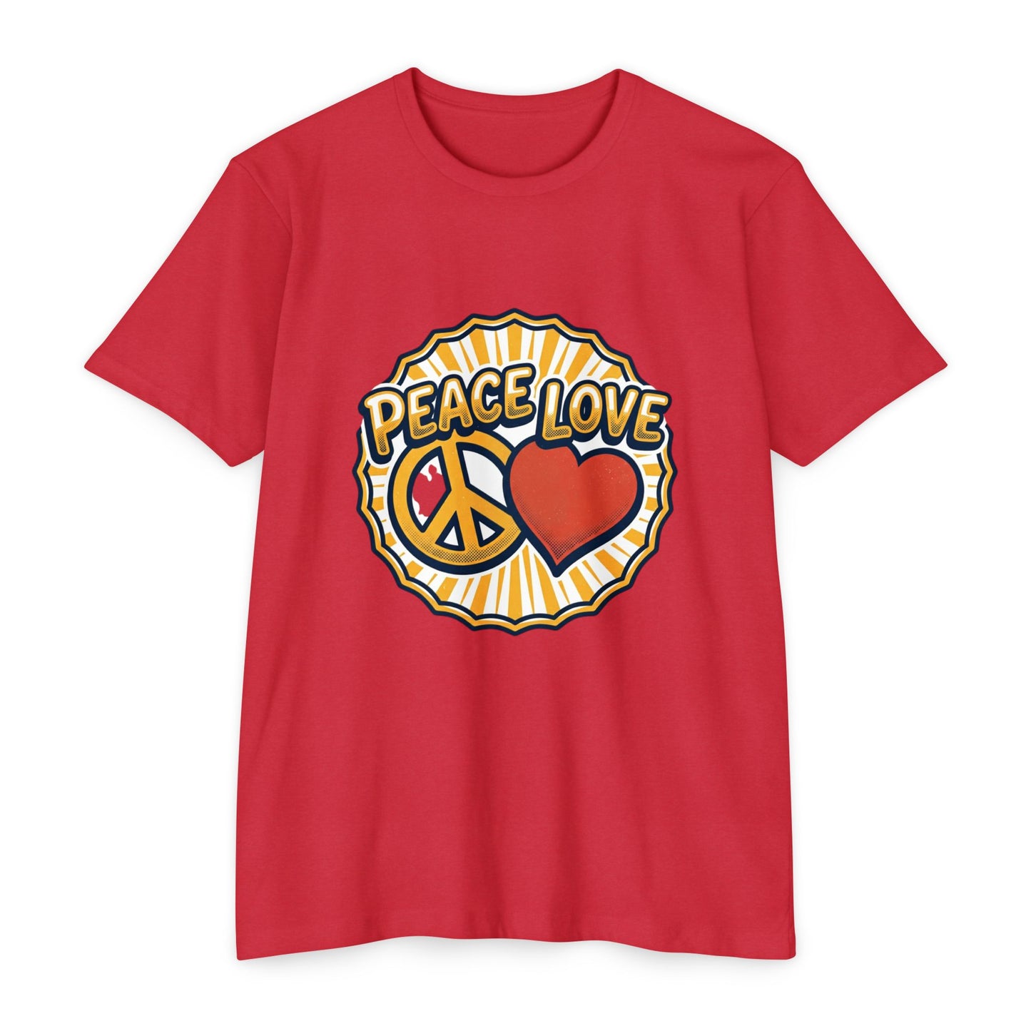 Peace Love Heart T-Shirt – Retro 70s Peace Sign Tee