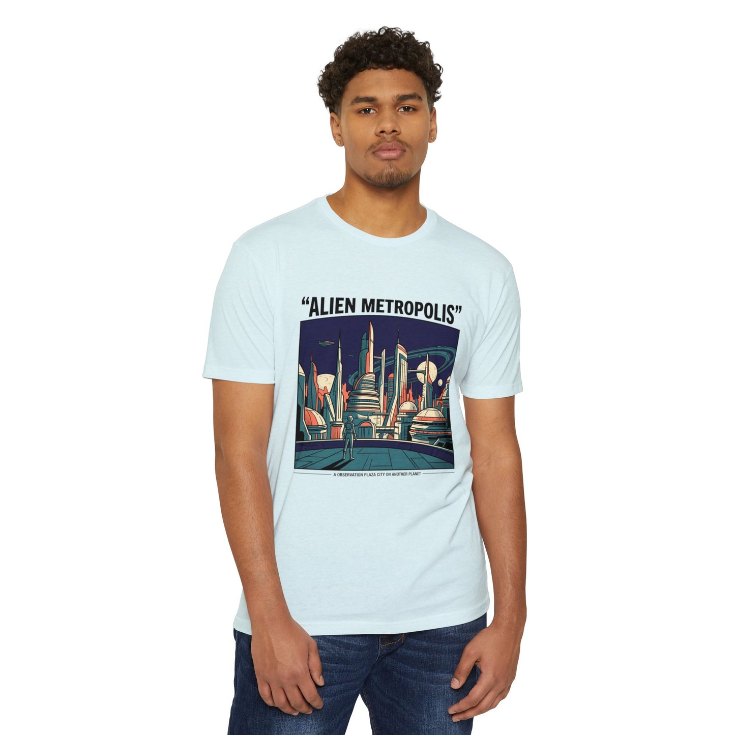 Alien Metropolis Retro Futuristic Sci‑Fi City T-Shirt